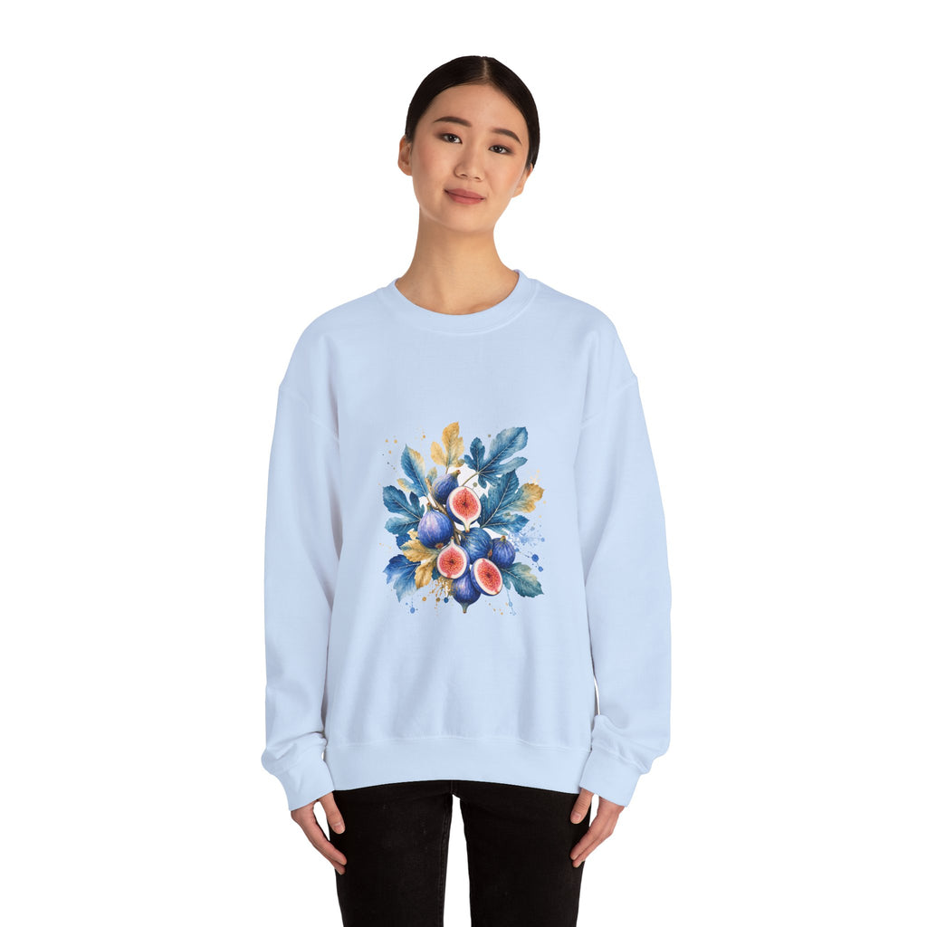 Matching Couple Sweatshirt - Olive Branch & Fig Matching Couple Comfort Colors Crew Watercolor Art His Hers Birthday Gift - Design B