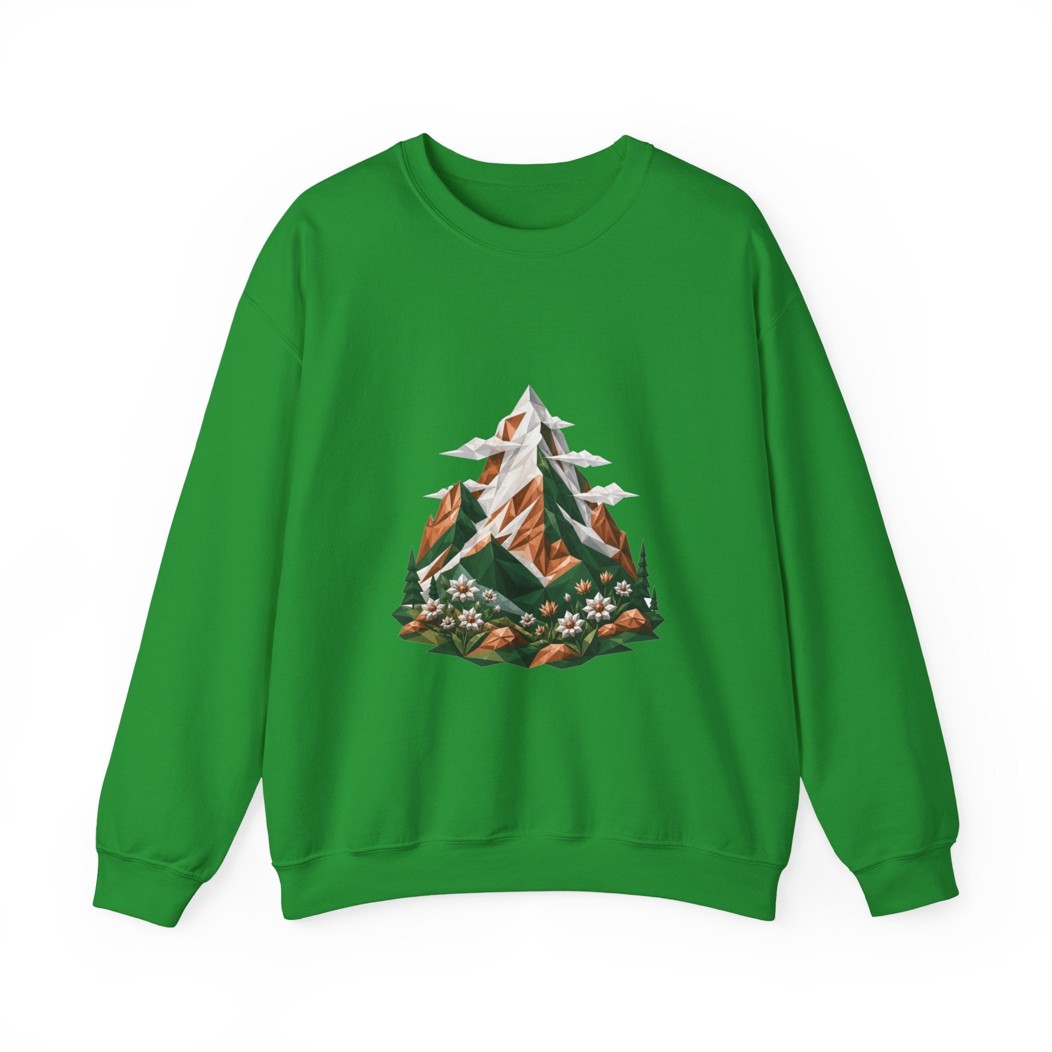Matching Couple Sweatshirt - Mountain & Ocean Matching Couple Premium Fleece Sweatshirt Geometric Art His Hers Love Gift - Design A