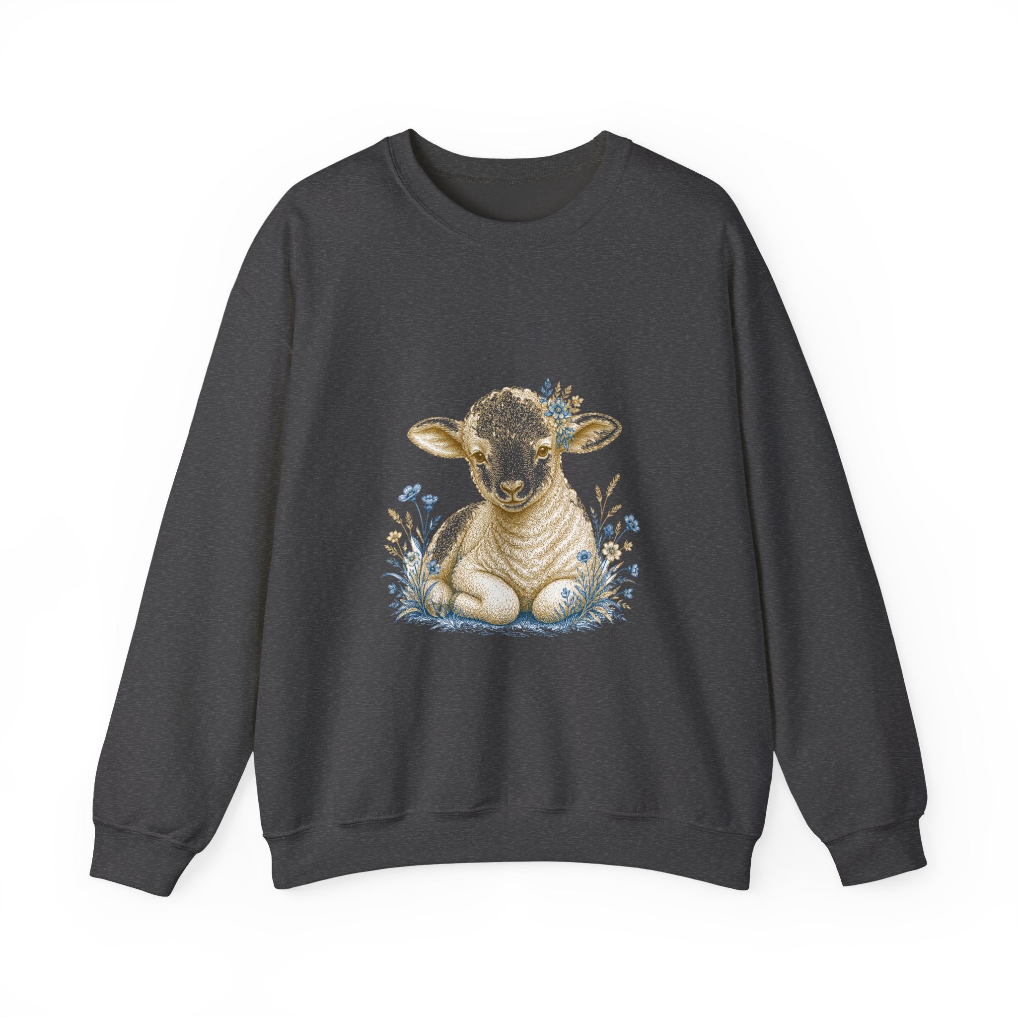 Matching Couple Sweatshirt - Lion & Lamb Matching Couple Premium Fleece Sweatshirt Vintage Art His Hers Honeymoon Gift - Design B