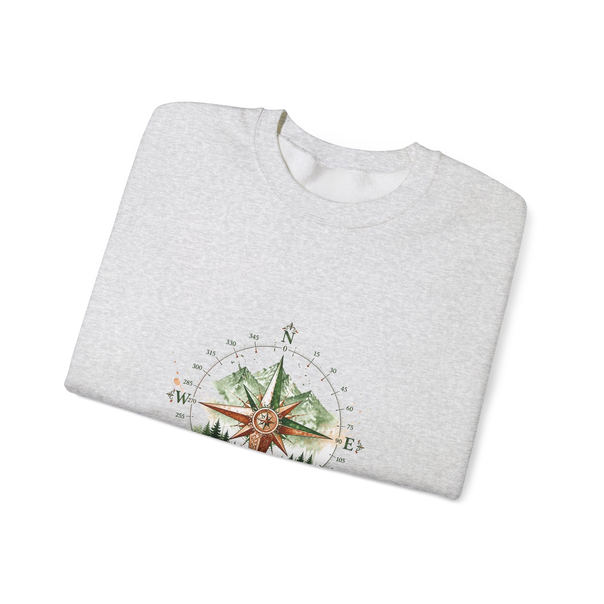 Matching Couple Sweatshirt - Compass North & South Matching Couple Comfort Colors Crew Watercolor Art His Hers Birthday Gift - Design B