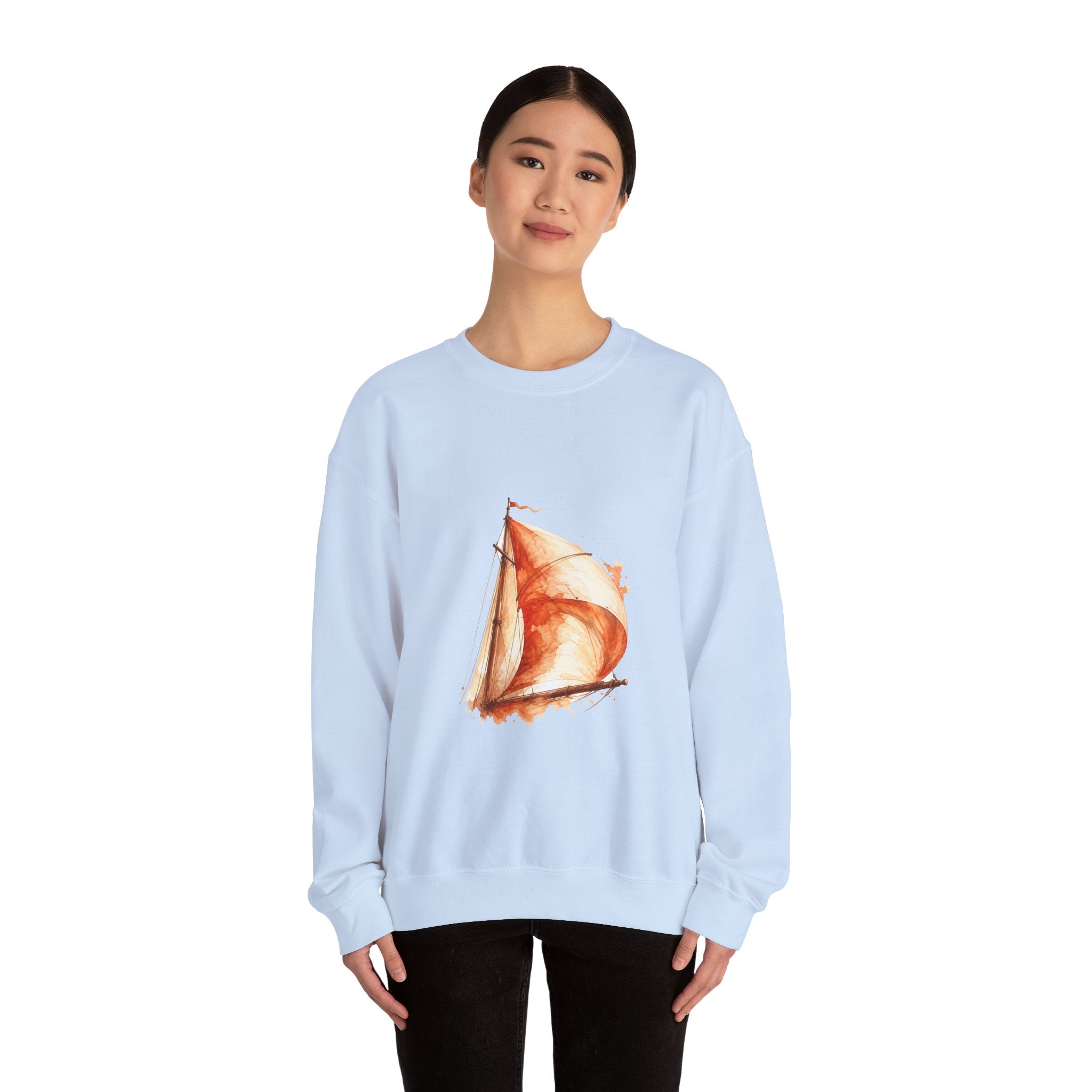 Matching Couple Sweatshirt - Anchor & Sail Matching Couple Crewneck Sweatshirt Watercolor Art His Hers Engagement Gift - Design B