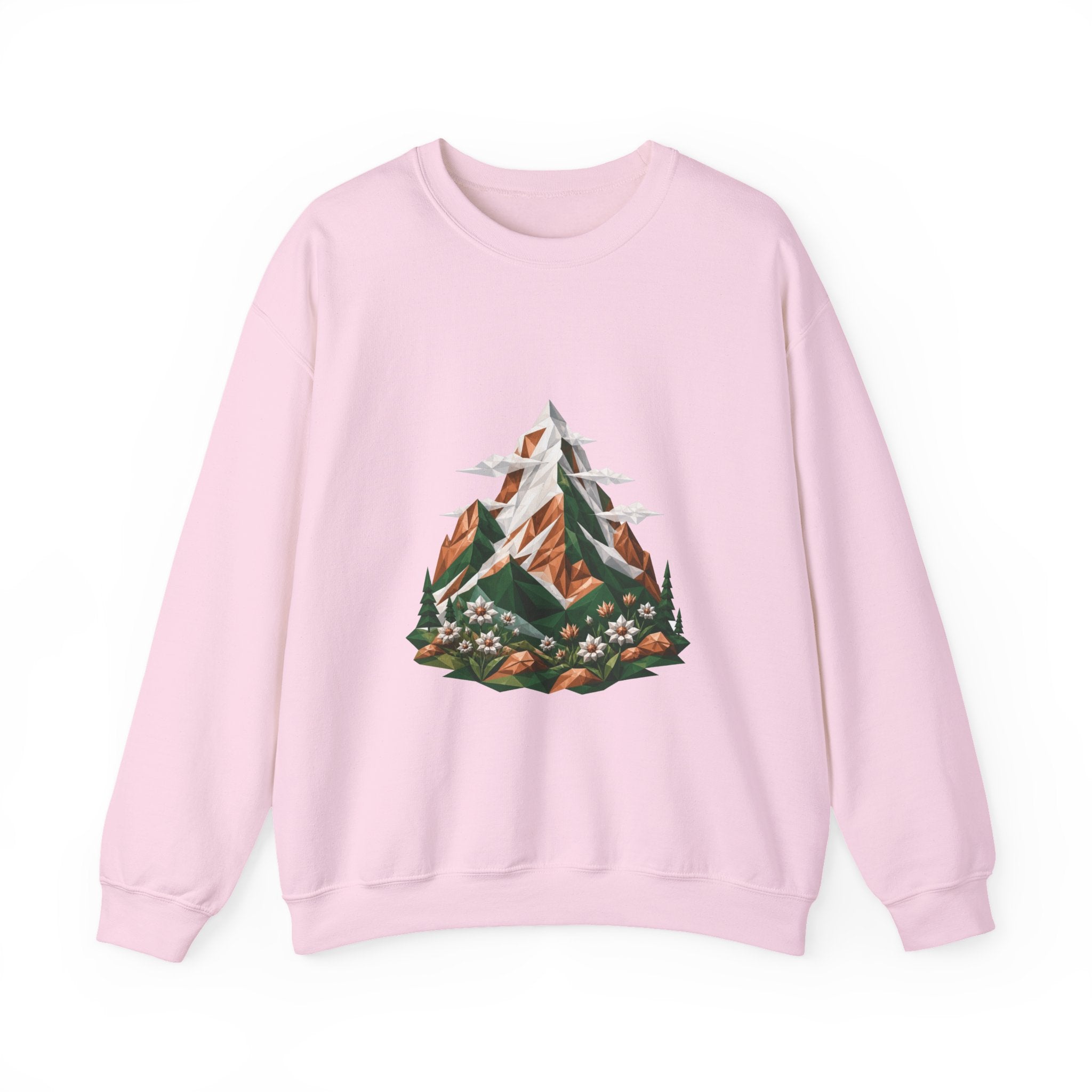 Matching Couple Sweatshirt - Mountain & Ocean Matching Couple Premium Fleece Sweatshirt Geometric Art His Hers Love Gift - Design A