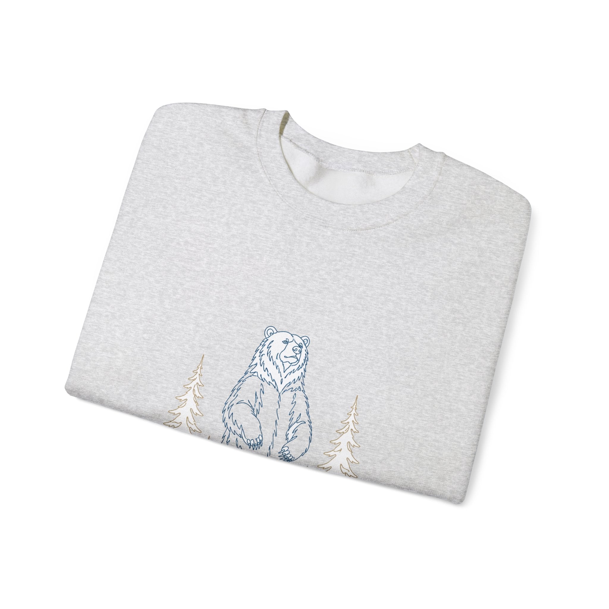 Matching Couple Sweatshirt - Bear & Deer Matching Couple Premium Fleece Sweatshirt Minimalist Art His Hers Christmas Gift - Design A