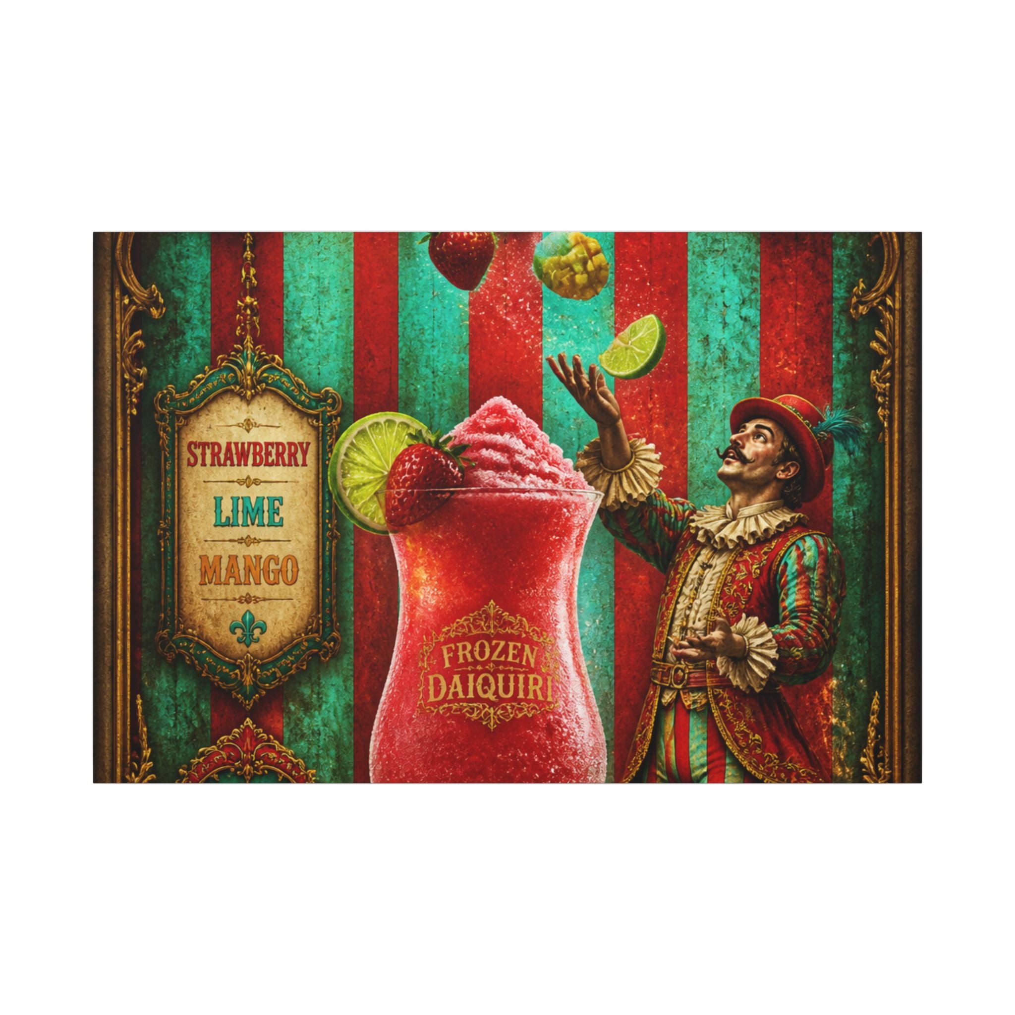 Daiquiri Fruit Juggler Wall Art Canvas 16×20 Baroque Home Office Decor Maximalist Print