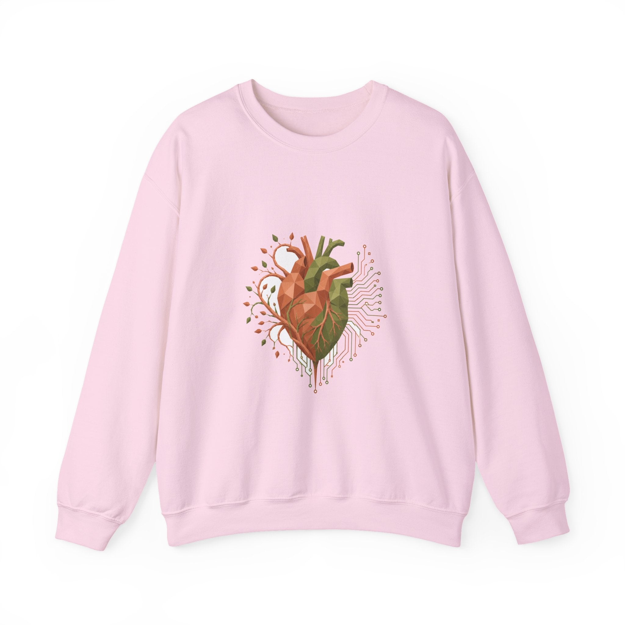 Matching Couple Sweatshirt - Robot & Heart Matching Couple Crewneck Sweatshirt Geometric Art His Hers Couple Gift - Design B