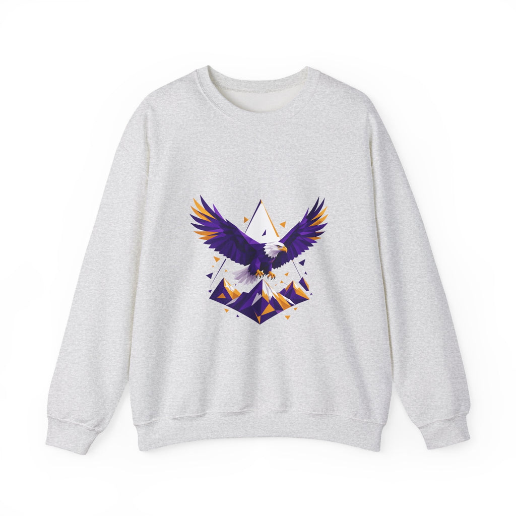 Matching Couple Sweatshirt - Eagle & Whale Matching Couple Premium Fleece Sweatshirt Geometric Art His Hers Love Gift - Design A