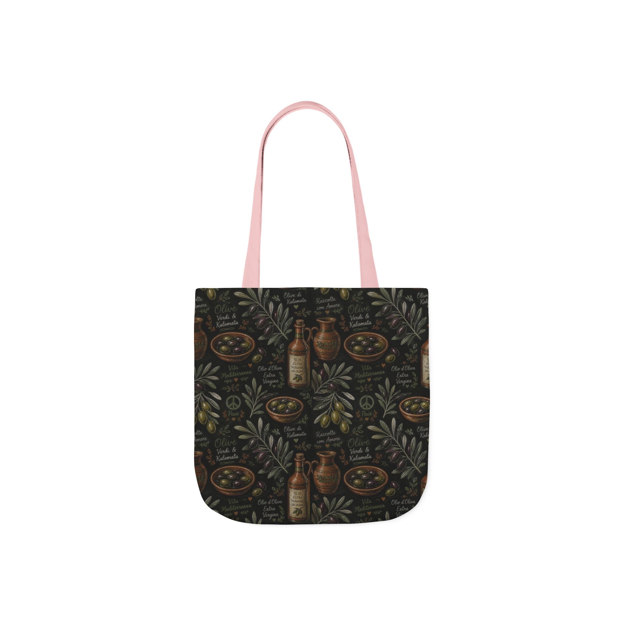 Olive Branches Canvas Tote Bag Mediterranean Kitchen Chalk Art Design Italian Cottagecore Gift