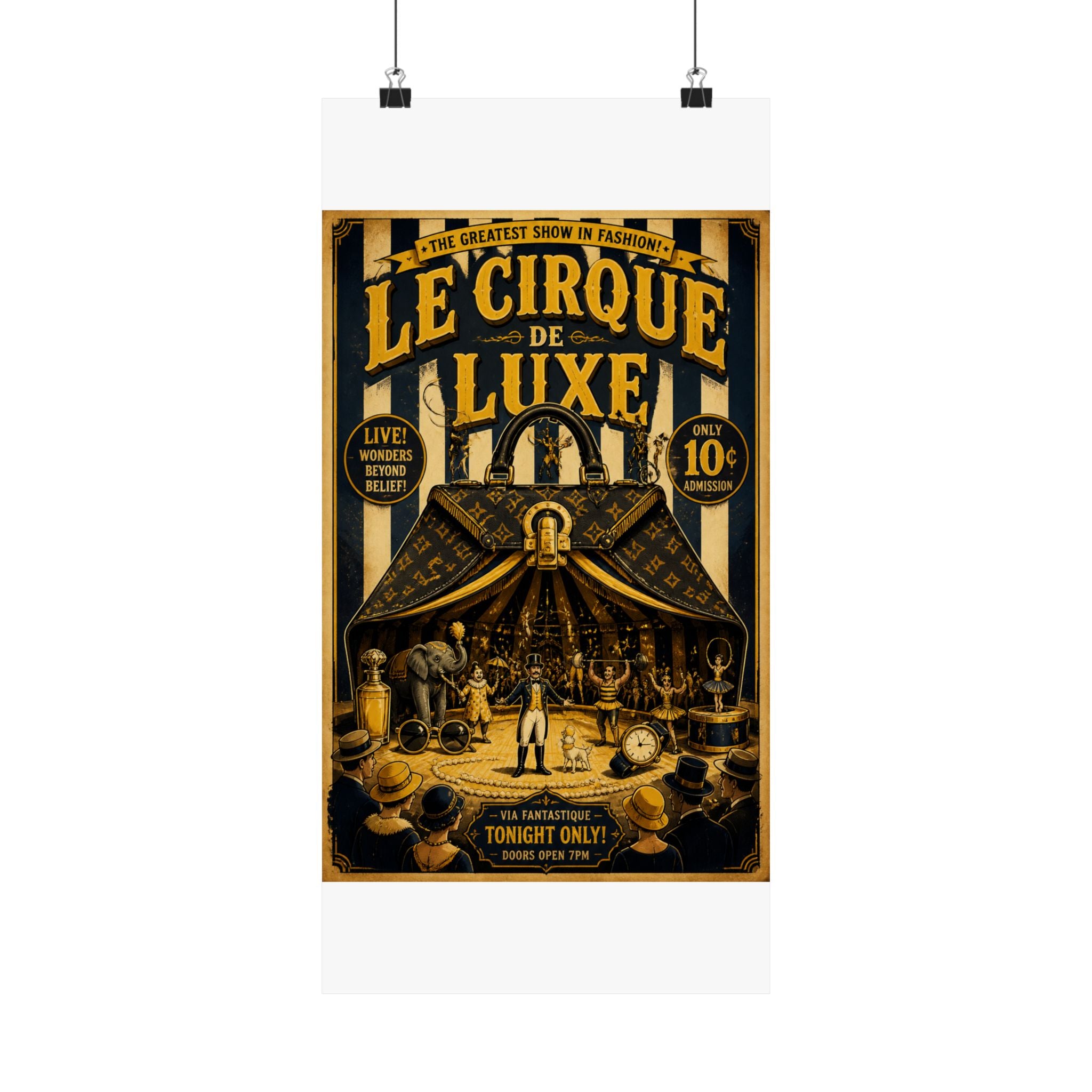 Handbag Big Top Wall Art Poster 24×36 Vintage Circus Bedroom Decor Maximalist Print