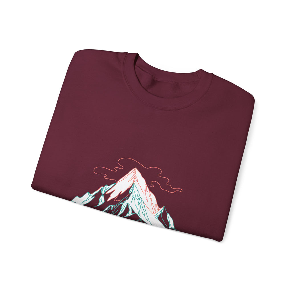 Matching Couple Sweatshirt - Mountain & Ocean Matching Couple Comfort Colors Crew Minimalist Art His Hers Christmas Gift - Design A