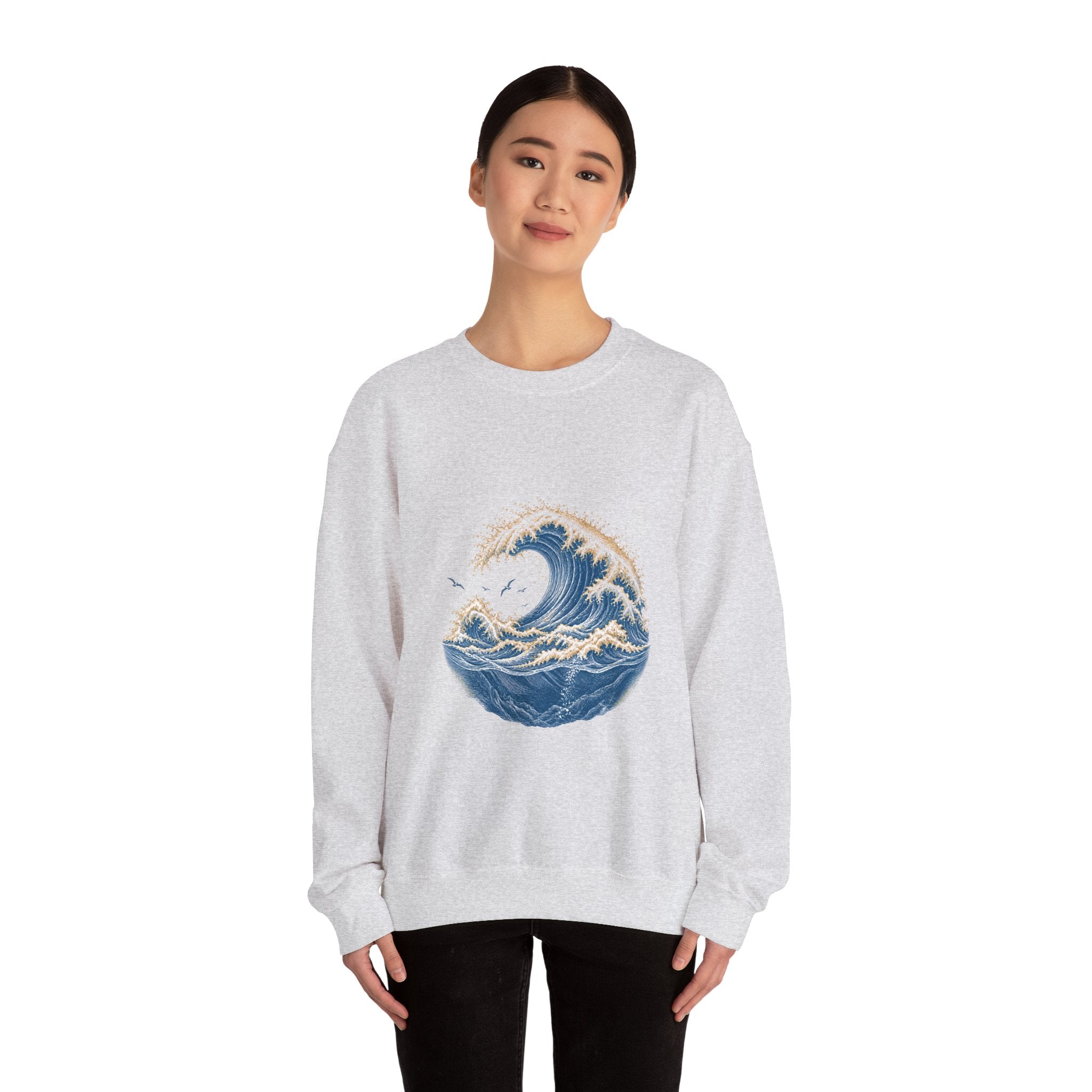 Matching Couple Sweatshirt - Mountain & Ocean Matching Couple Comfort Colors Crew Vintage Art His Hers Honeymoon Gift - Design B