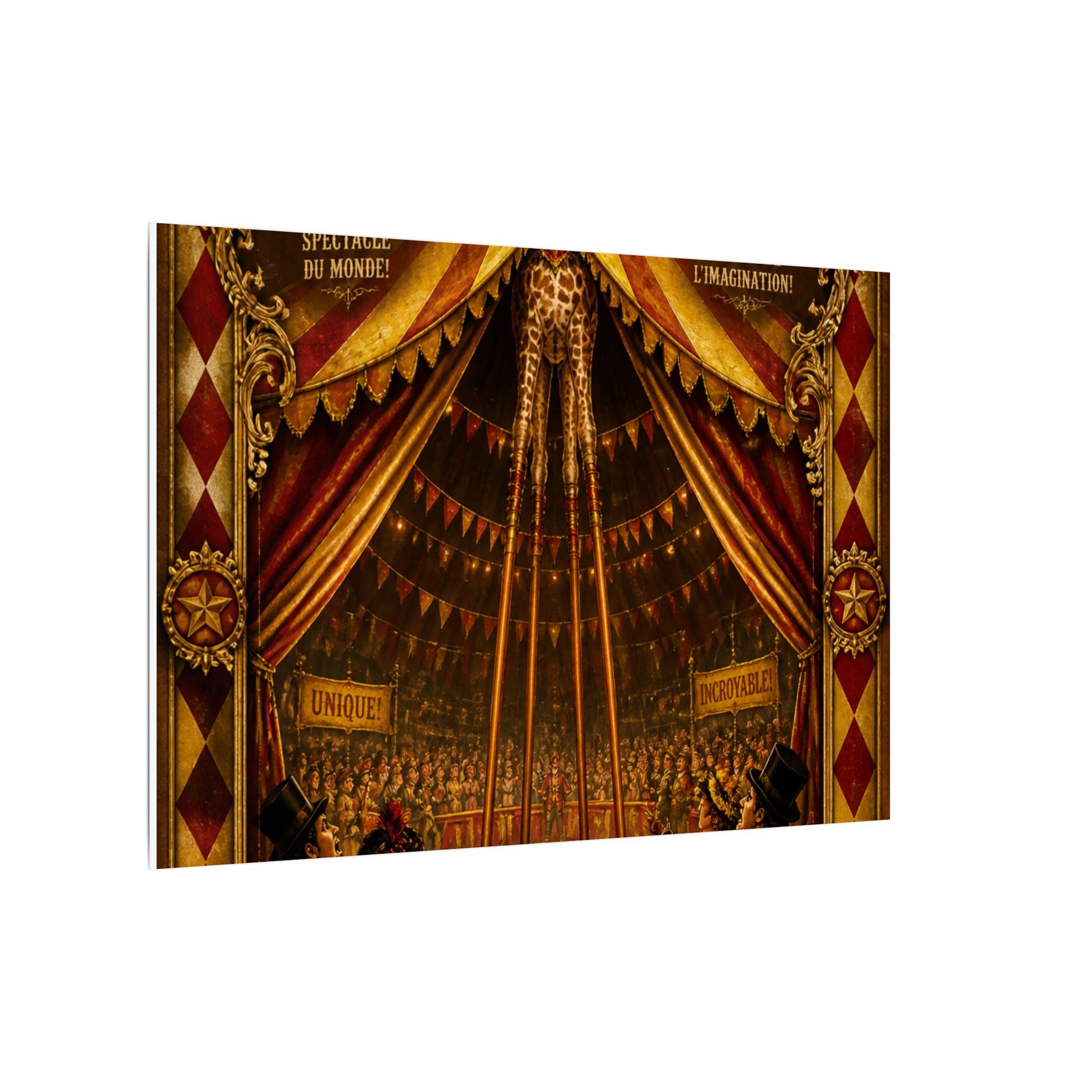 Giraffe on Stilts Wall Art Canvas 16×20 Baroque Home Office Decor Maximalist Print