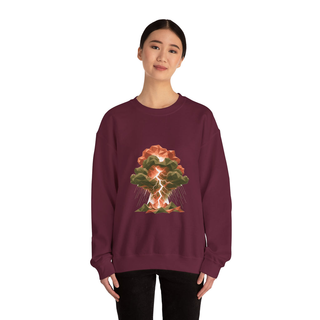 Matching Couple Sweatshirt - Storm & Rainbow Matching Couple Premium Fleece Sweatshirt Geometric Art His Hers Love Gift - Design A