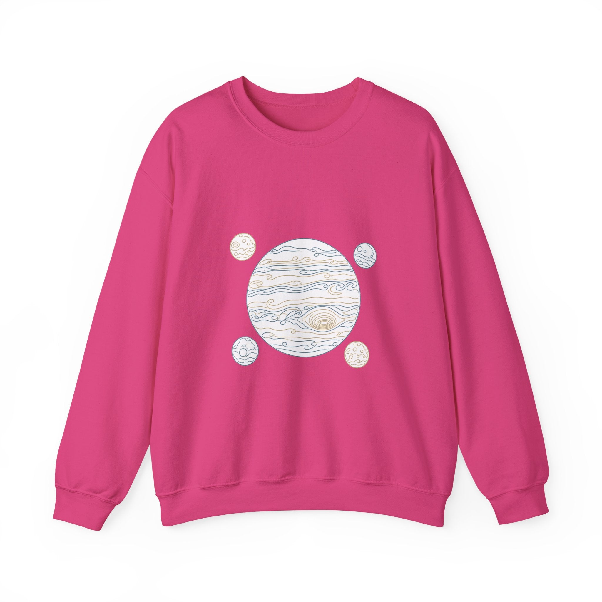 Matching Couple Sweatshirt - Saturn & Jupiter Matching Couple Crewneck Sweatshirt Minimalist Art His Hers Valentine Gift - Design B