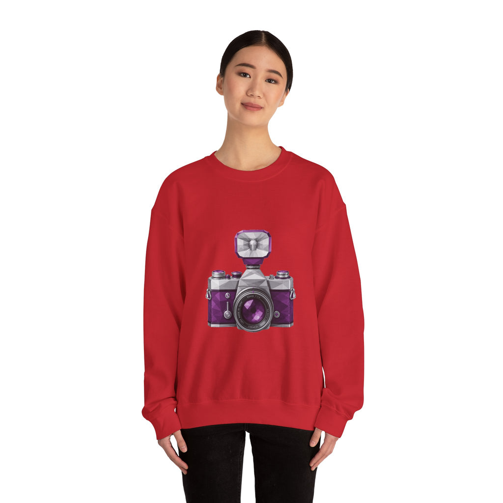 Matching Couple Sweatshirt - Camera & Film Matching Couple Premium Fleece Sweatshirt Geometric Art His Hers Love Gift - Design A