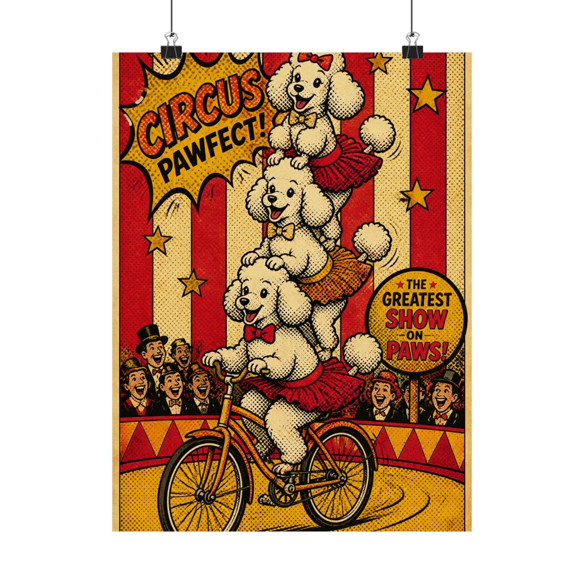 Poodle Stack Bicycle Wall Art Poster 18×24 Pop Art Living Room Decor Maximalist Print