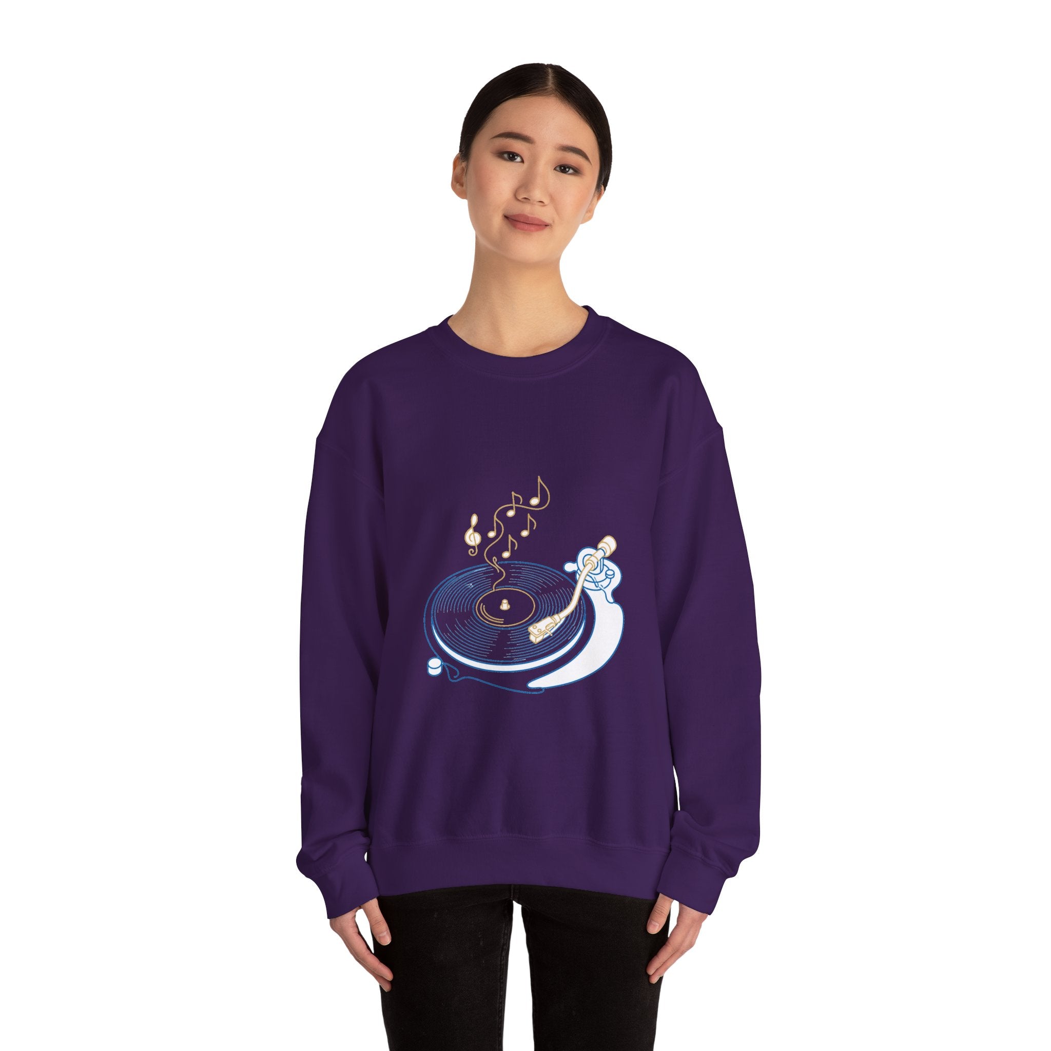 Matching Couple Sweatshirt - Vinyl & Cassette Matching Couple Comfort Colors Crew Minimalist Art His Hers Christmas Gift - Design A