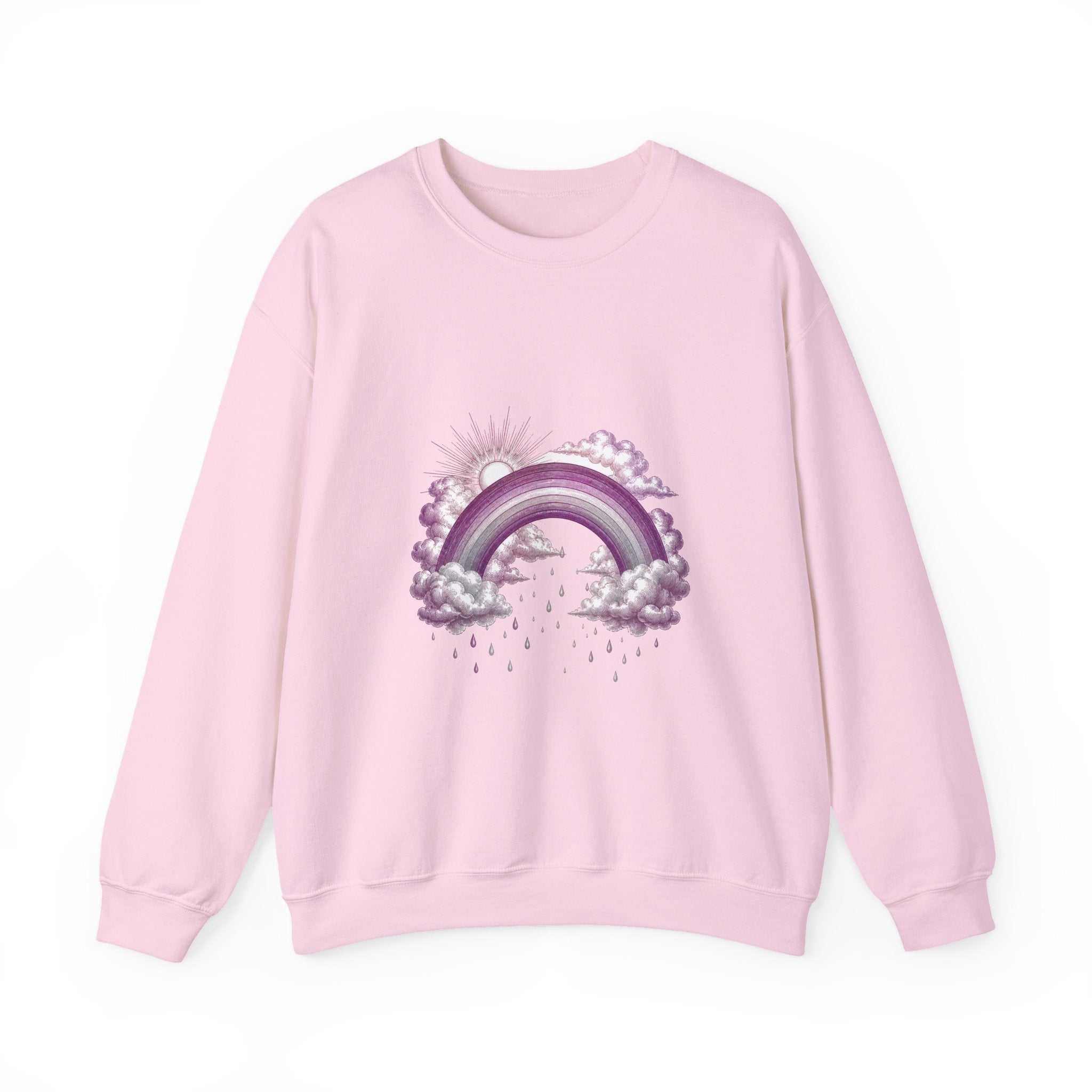 Matching Couple Sweatshirt - Storm & Rainbow Matching Couple Crewneck Sweatshirt Vintage Art His Hers Wedding Gift - Design B