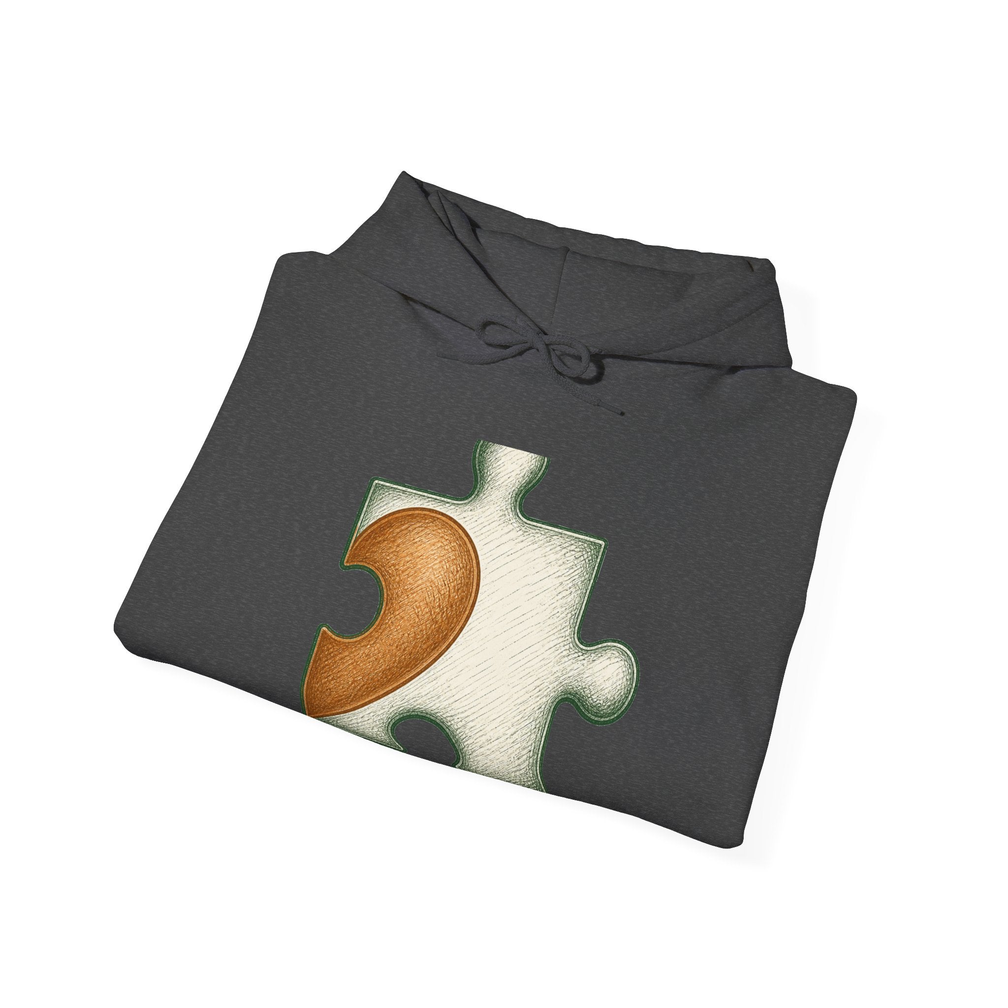 Matching Couple Sweatshirt - Puzzle Pieces Matching Couple Hooded Sweatshirt Hand-Drawn Art His Hers Best Friend Gift - Design B