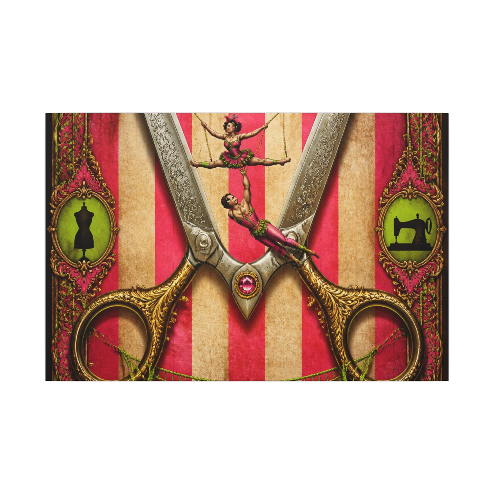 Giant Scissors Trapeze Wall Art Canvas 24×36 Baroque Studio Decor Maximalist Print