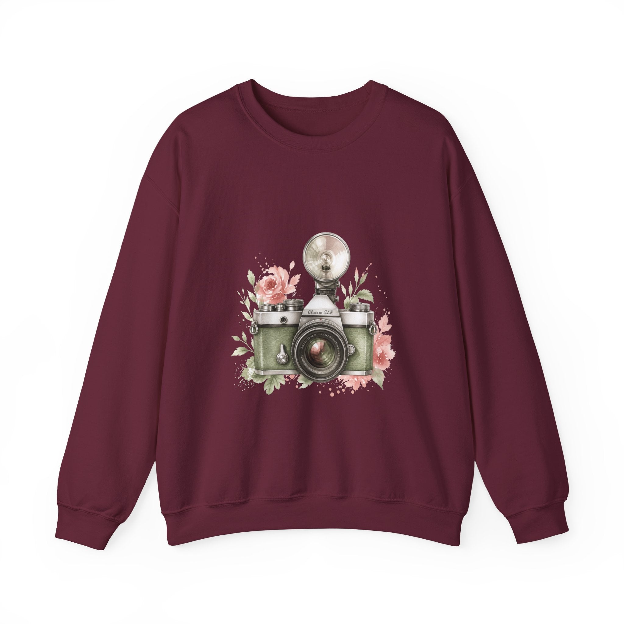 Matching Couple Sweatshirt - Camera & Film Matching Couple Crewneck Sweatshirt Watercolor Art His Hers Engagement Gift - Design A