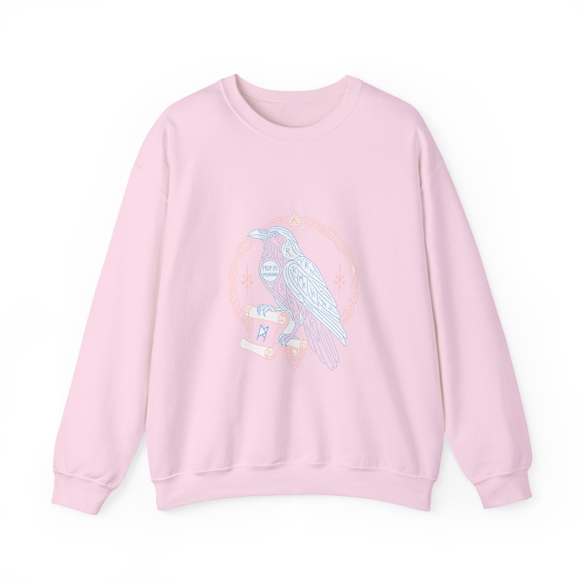 Matching Couple Sweatshirt - Huginn & Muninn Matching Couple Crewneck Sweatshirt Minimalist Art His Hers Valentine Gift - Design B