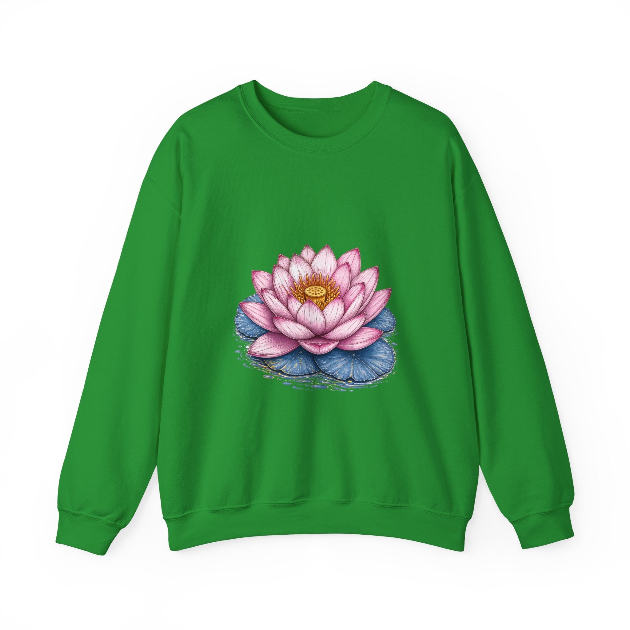 Matching Couple Sweatshirt - Open & Closed Lotus Matching Couple Comfort Colors Crew Hand-Drawn Art His Hers Anniversary Gift - Design A