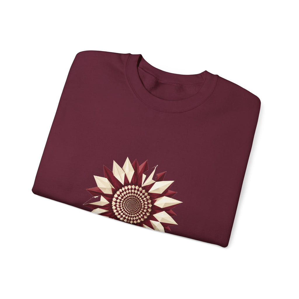 Matching Couple Sweatshirt - Sunflower & Moonflower Matching Couple Premium Fleece Sweatshirt Geometric Art His Hers Love Gift - Design A