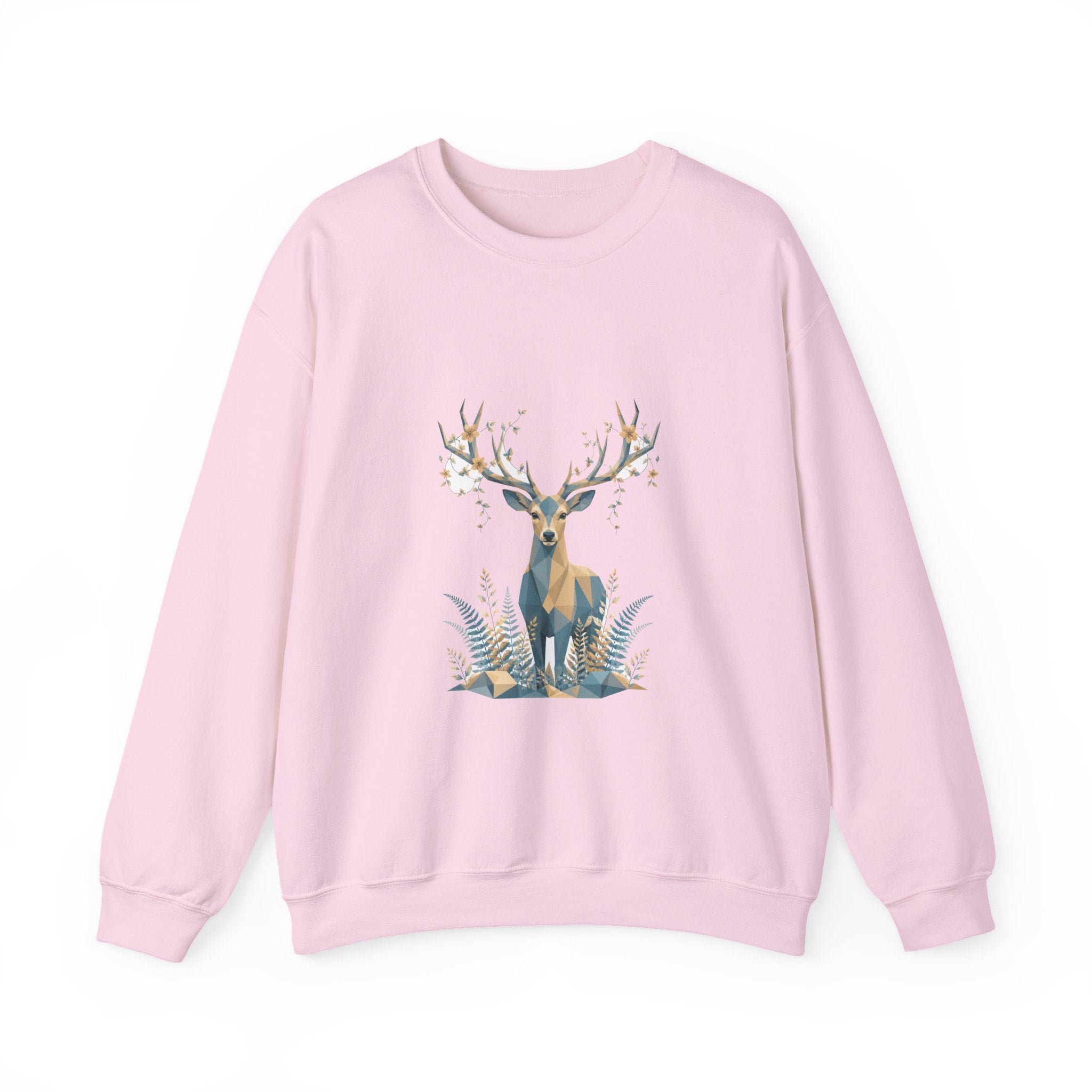 Matching Couple Sweatshirt - Bear & Deer Matching Couple Premium Fleece Sweatshirt Geometric Art His Hers Love Gift - Design B