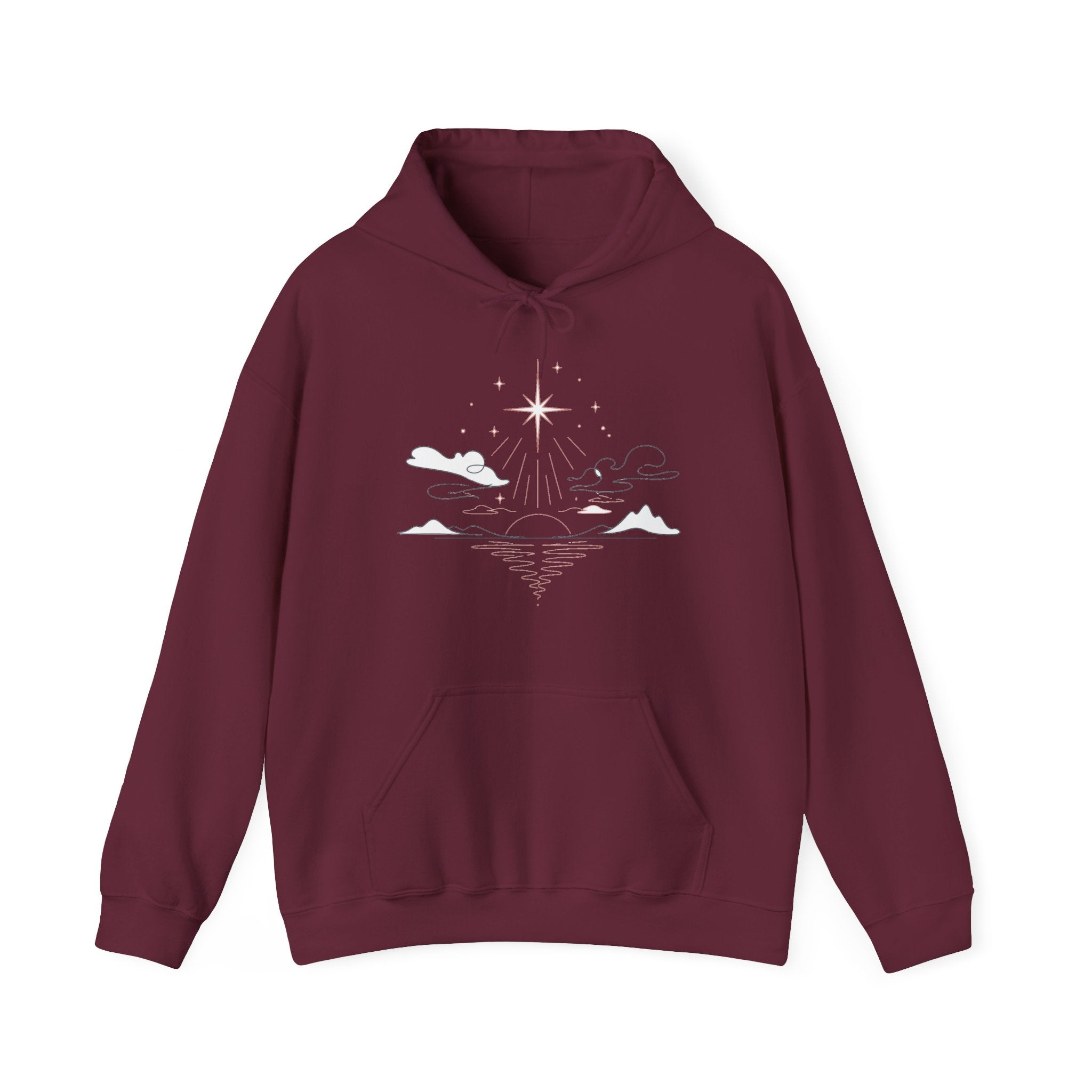 Matching Couple Sweatshirt - Evening & Morning Star Matching Couple Hooded Sweatshirt Minimalist Art His Hers Valentine Gift - Design A