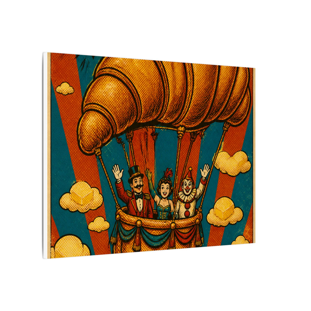 Croissant Hot Air Balloon Wall Art Canvas 16×20 Pop Art Living Room Decor Maximalist Print