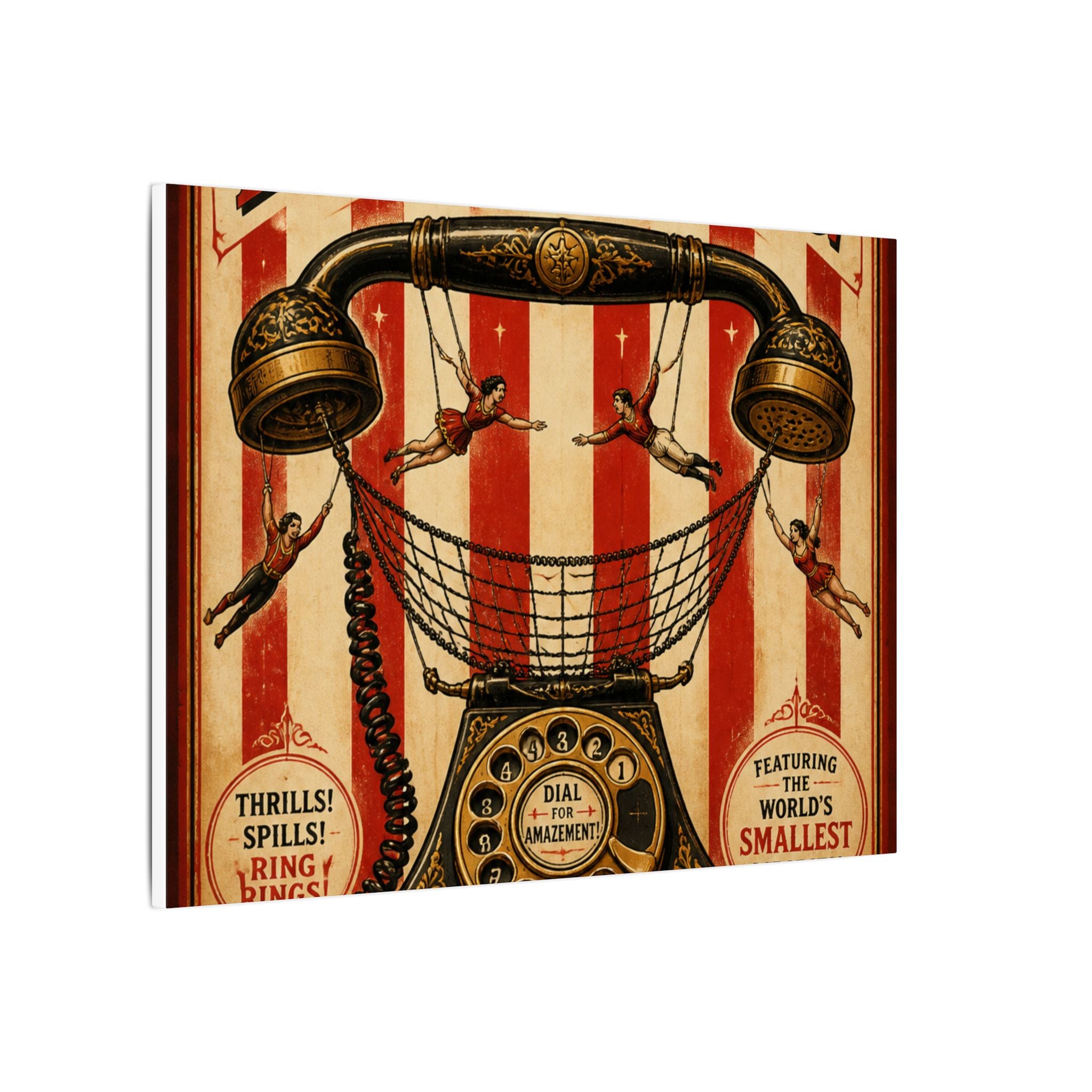 Vintage Telephone Booth Wall Art Canvas 16×20 Vintage Circus Kitchen Decor Maximalist Print