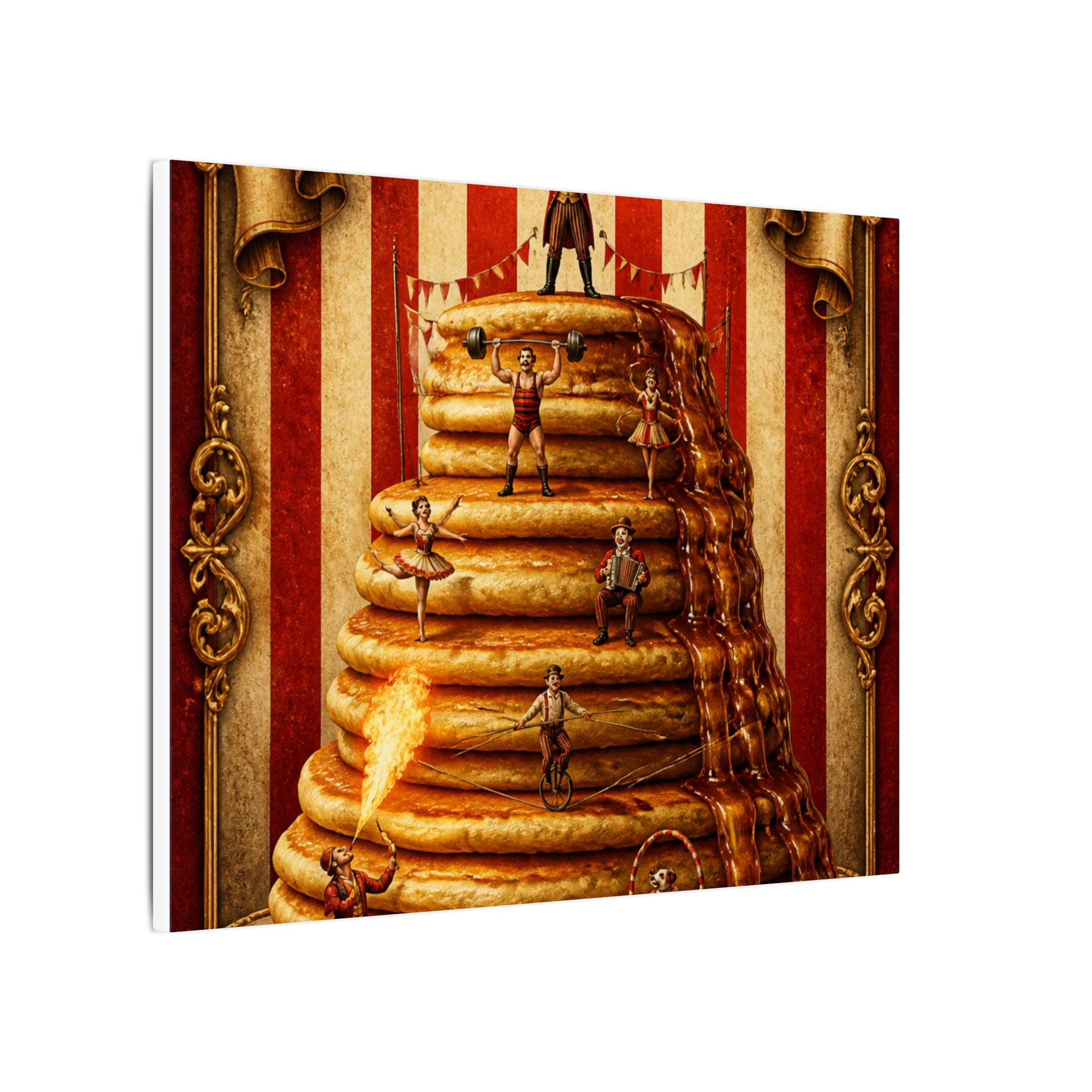 Pancake Stack Platform Wall Art Canvas 24×36 Baroque Studio Decor Maximalist Print