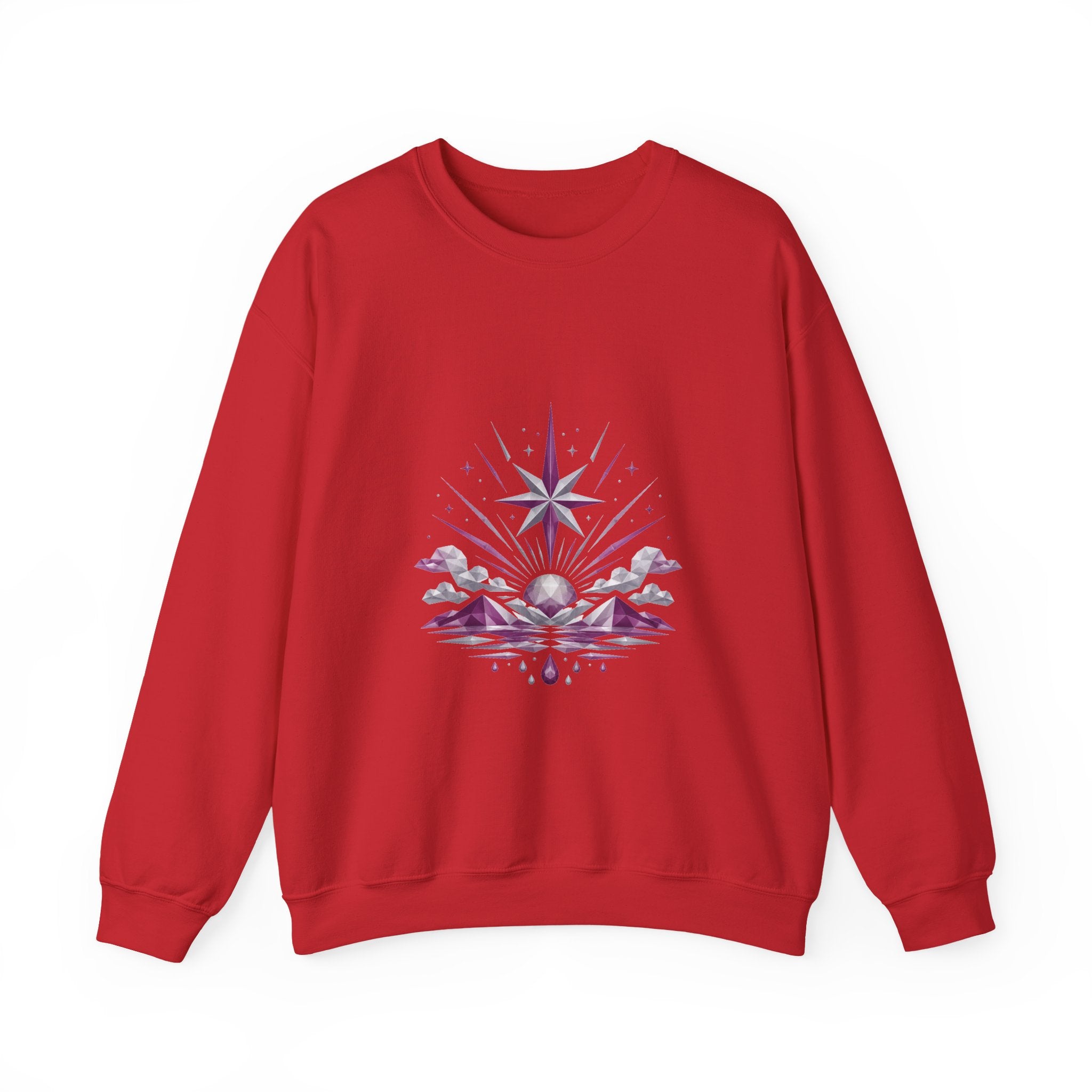 Matching Couple Sweatshirt - Evening & Morning Star Matching Couple Crewneck Sweatshirt Geometric Art His Hers Couple Gift - Design B