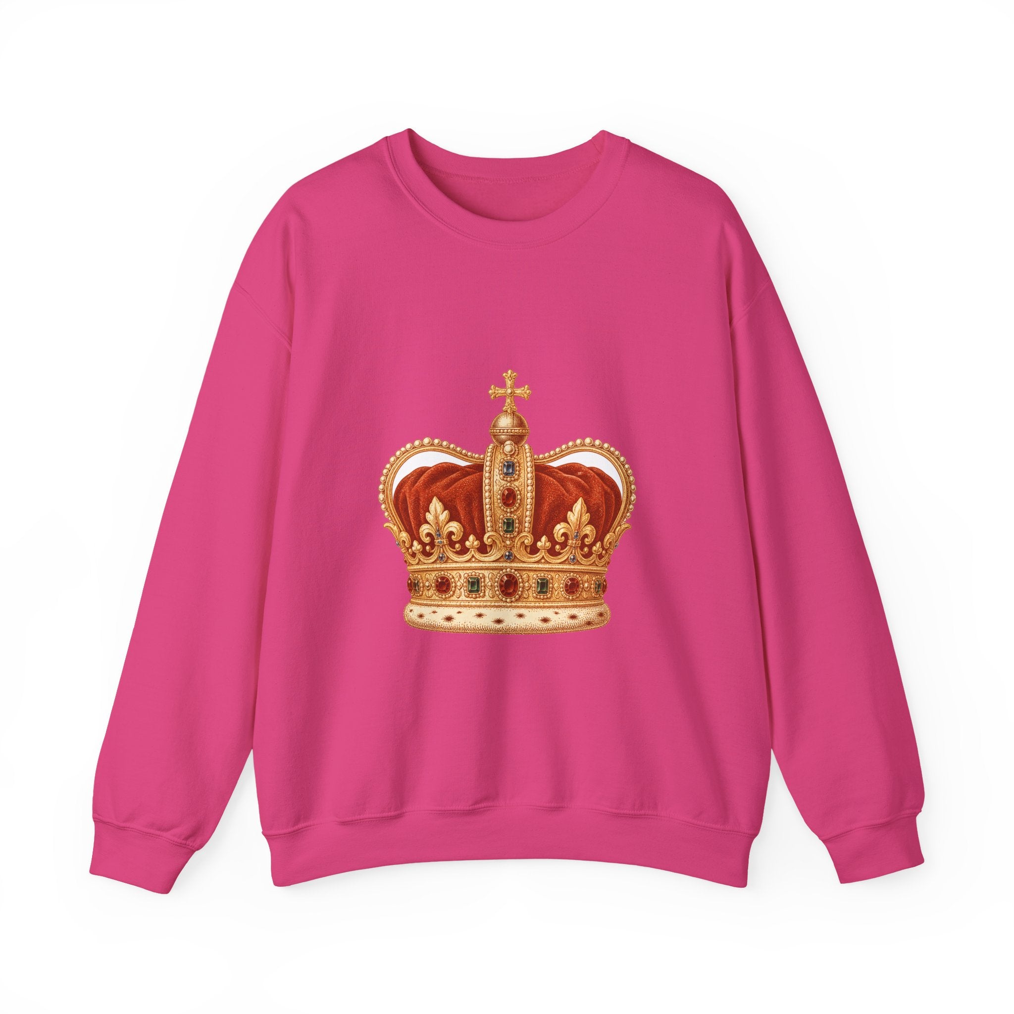 Matching Couple Sweatshirt - Crown & Shield Matching Couple Premium Fleece Sweatshirt Vintage Art His Hers Honeymoon Gift - Design A
