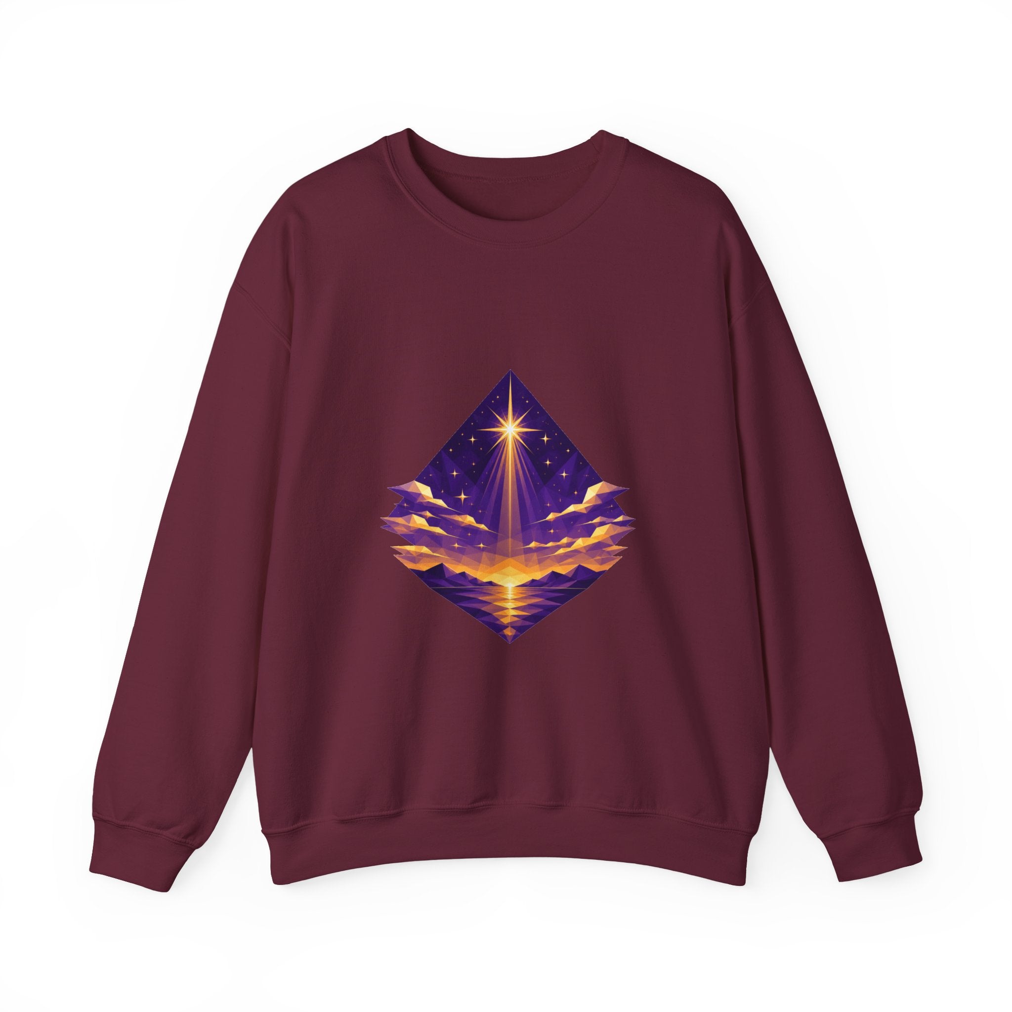 Matching Couple Sweatshirt - Evening & Morning Star Matching Couple Premium Fleece Sweatshirt Geometric Art His Hers Love Gift - Design A