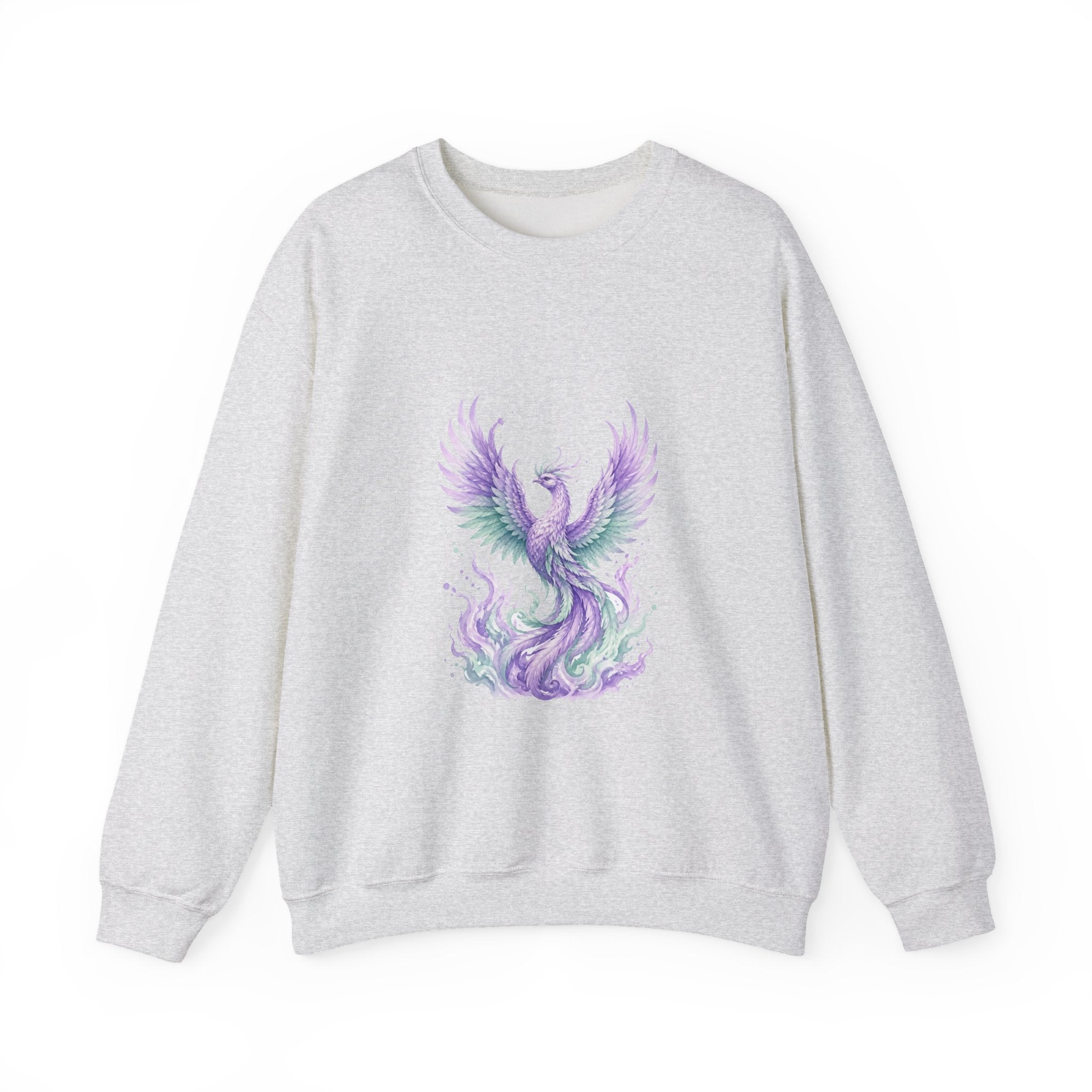 Matching Couple Sweatshirt - Dragon & Phoenix Matching Couple Crewneck Sweatshirt Watercolor Art His Hers Engagement Gift - Design B