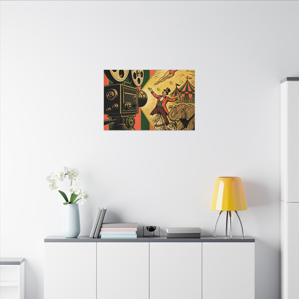 Film Camera Projector Show Wall Art Canvas 16×20 Pop Art Living Room Decor Maximalist Print