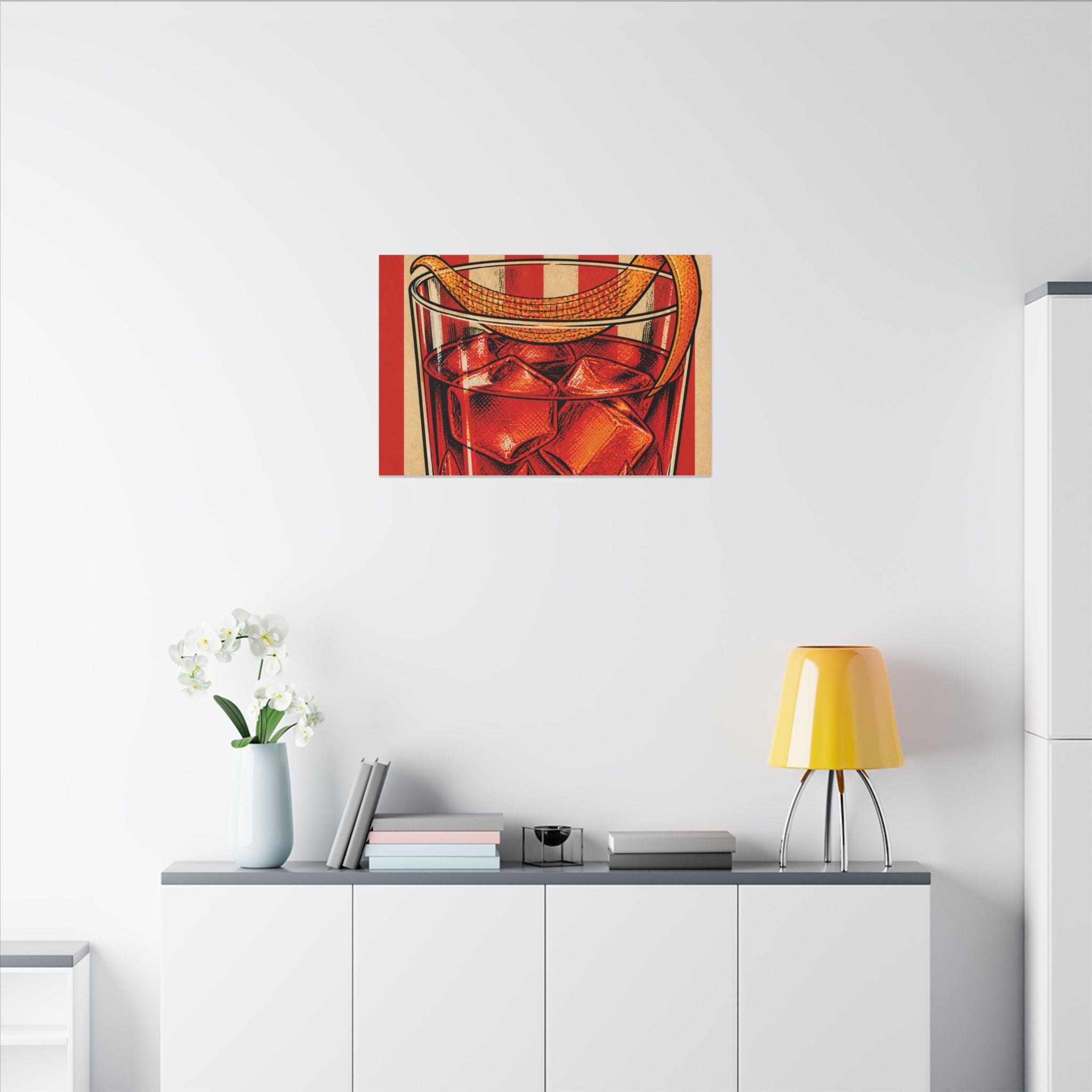 Negroni Trapeze Act Wall Art Canvas 16×20 Pop Art Living Room Decor Maximalist Print