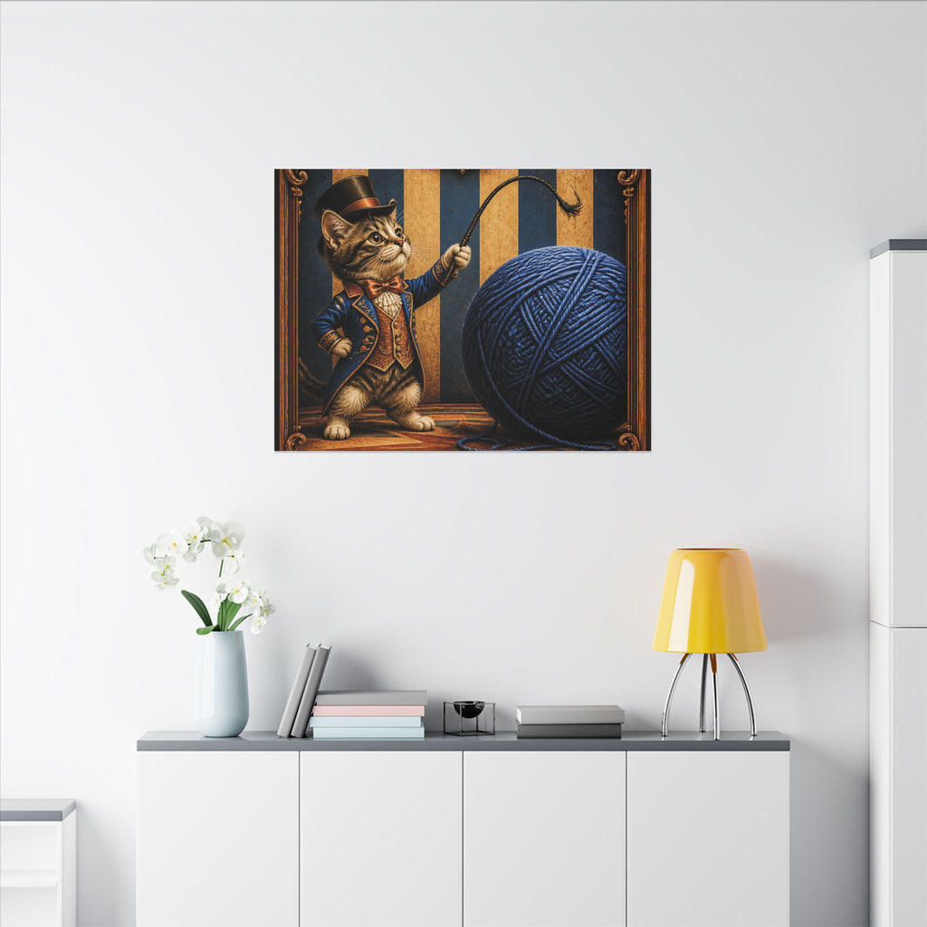 Cat Lion Tamer Wall Art Canvas 24×36 Baroque Studio Decor Maximalist Print