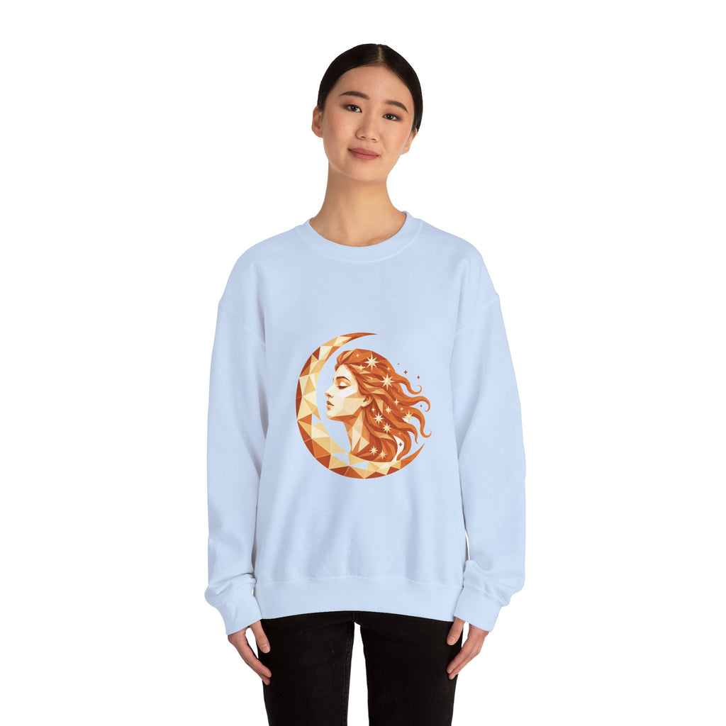 Matching Couple Sweatshirt - Helios & Selene Matching Couple Crewneck Sweatshirt Geometric Art His Hers Couple Gift - Design B