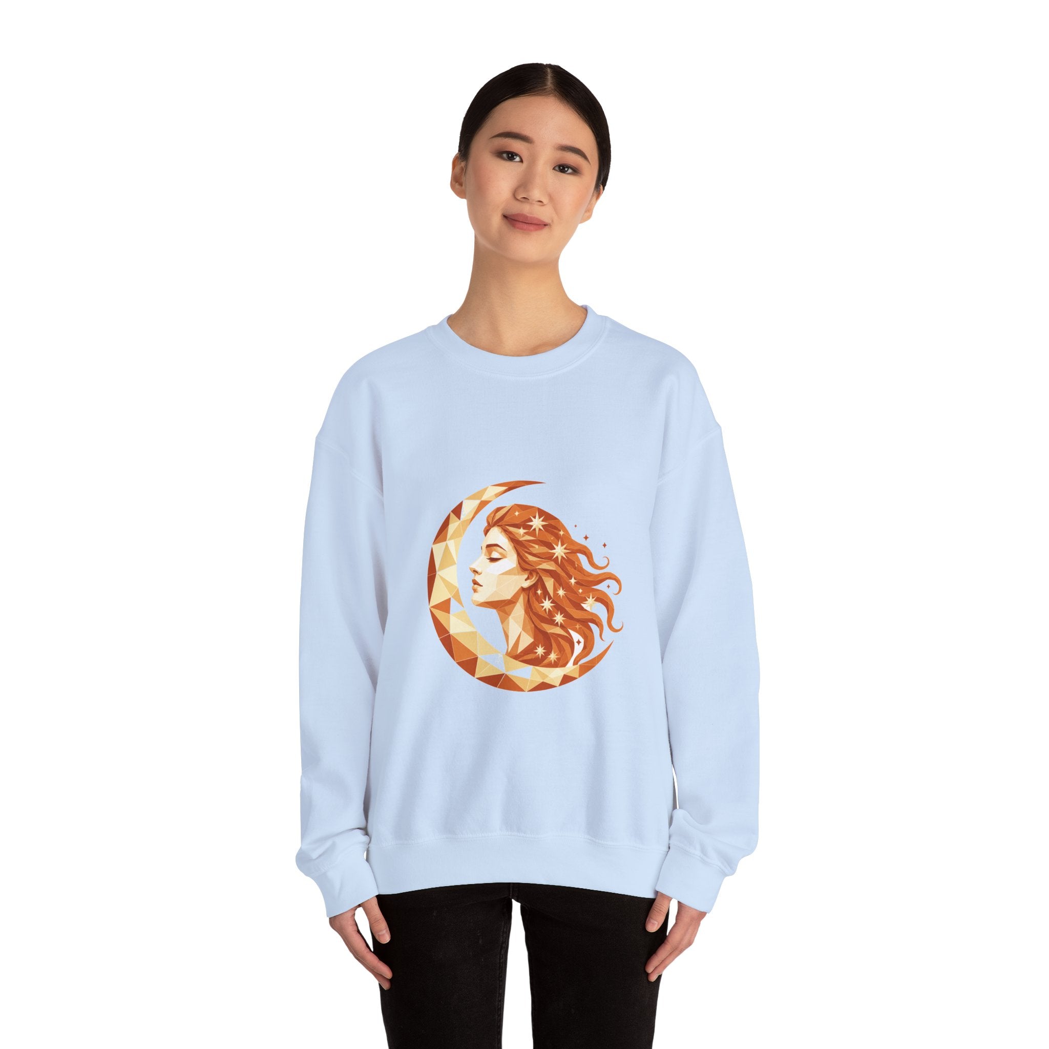 Matching Couple Sweatshirt - Helios & Selene Matching Couple Crewneck Sweatshirt Geometric Art His Hers Couple Gift - Design B