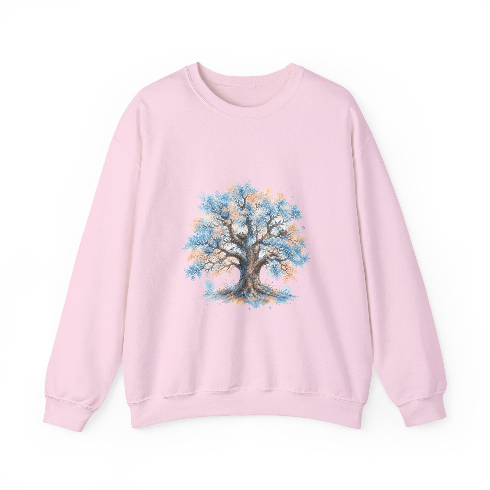 Matching Couple Sweatshirt - Ancient Oak & Deep Roots Matching Couple Crewneck Sweatshirt Watercolor Art His Hers Engagement Gift - Design A