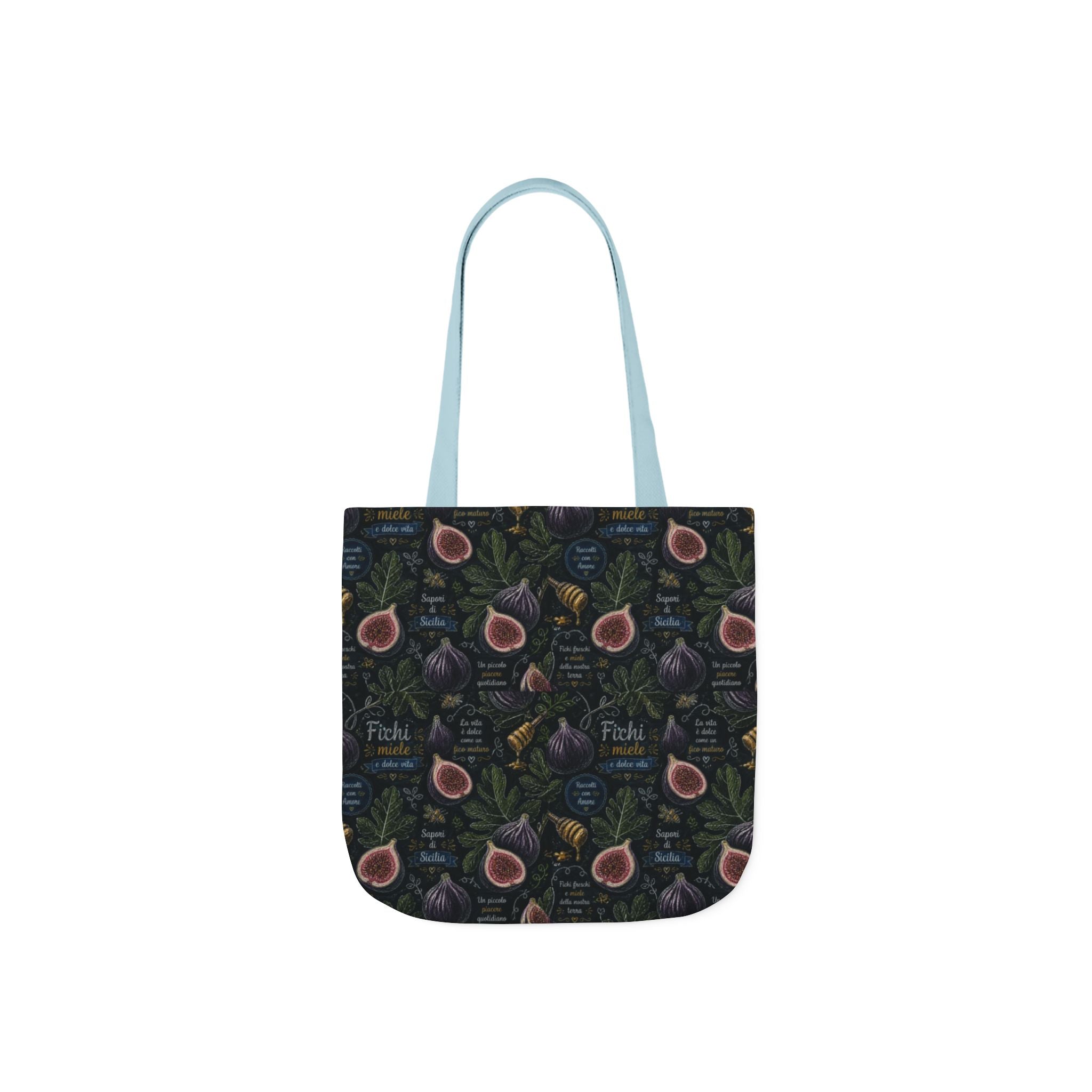 Ripe Figs Canvas Tote Bag Mediterranean Kitchen Chalk Art Design Italian Cottagecore Gift