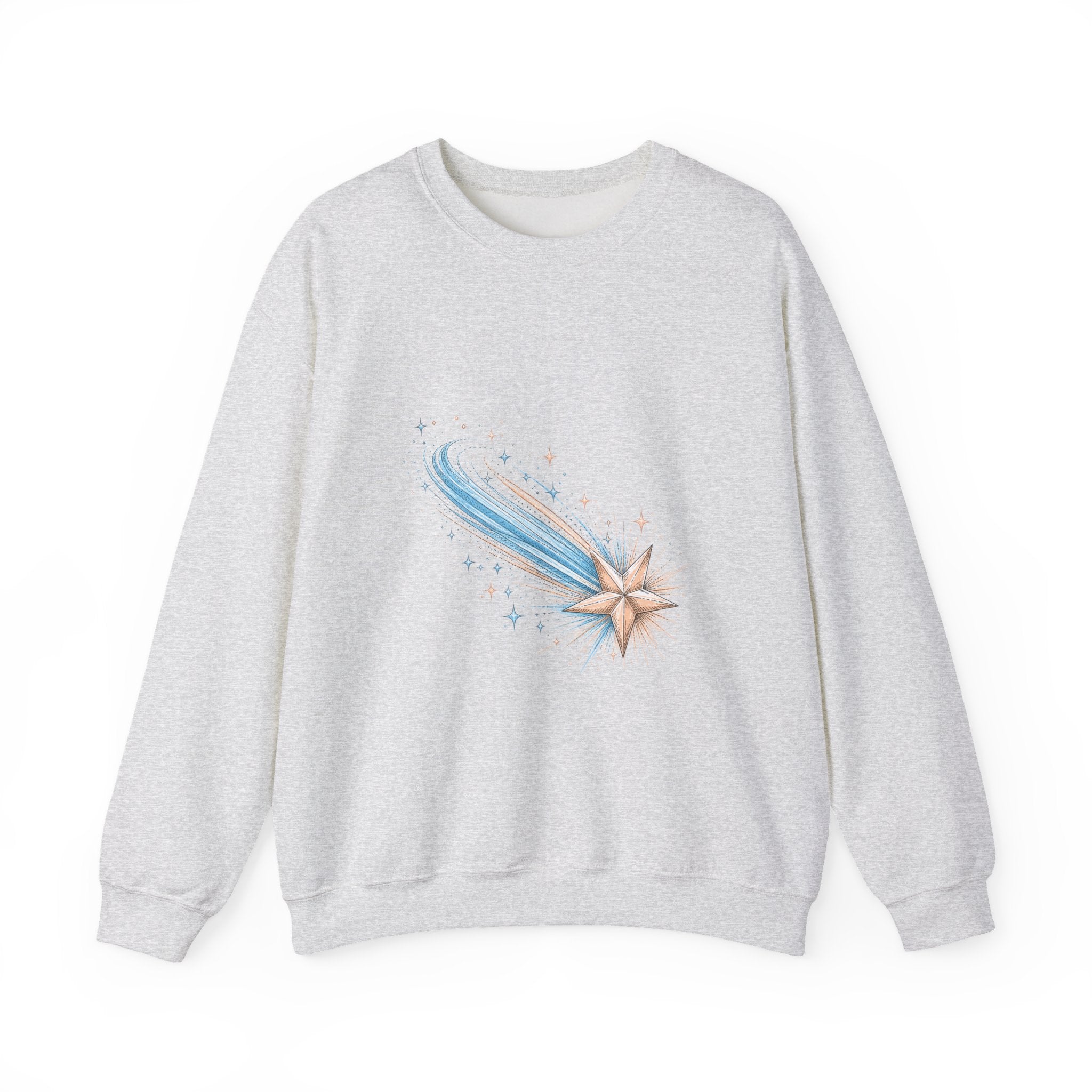 Matching Couple Sweatshirt - Shooting Star & North Star Matching Couple Premium Fleece Sweatshirt Hand-Drawn Art His Hers Anniversary Gift - Design A