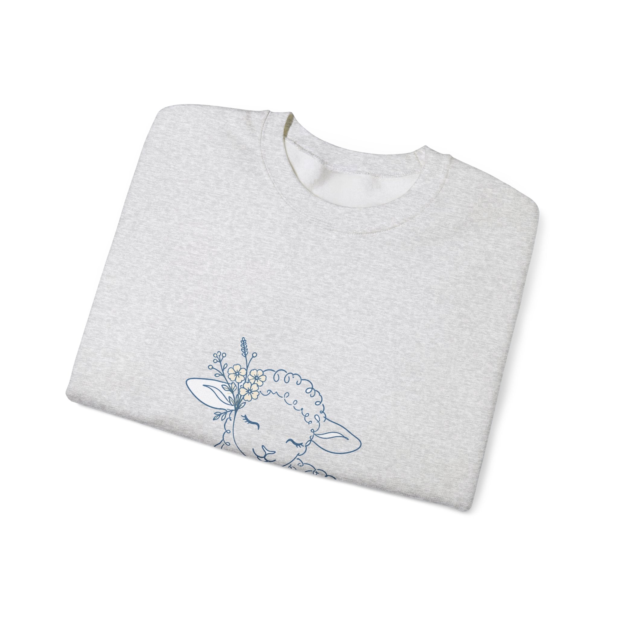 Matching Couple Sweatshirt - Lion & Lamb Matching Couple Crewneck Sweatshirt Minimalist Art His Hers Valentine Gift - Design B