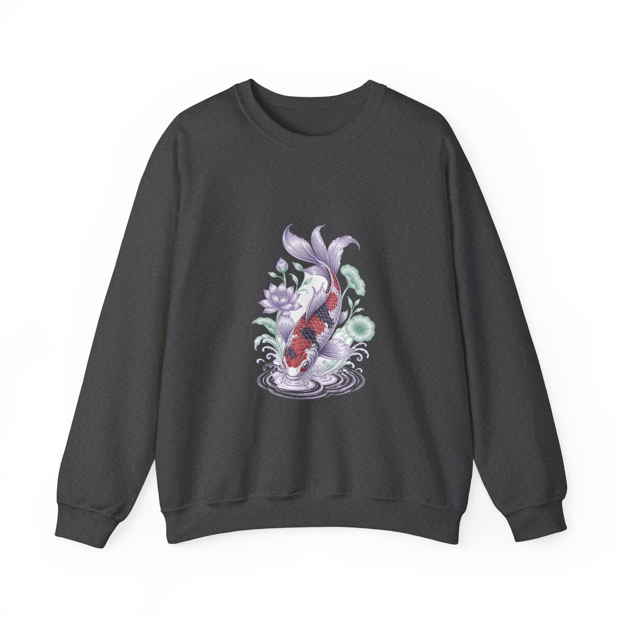 Matching Couple Sweatshirt - Koi Fish Yin Yang Matching Couple Crewneck Sweatshirt Vintage Art His Hers Wedding Gift - Design B