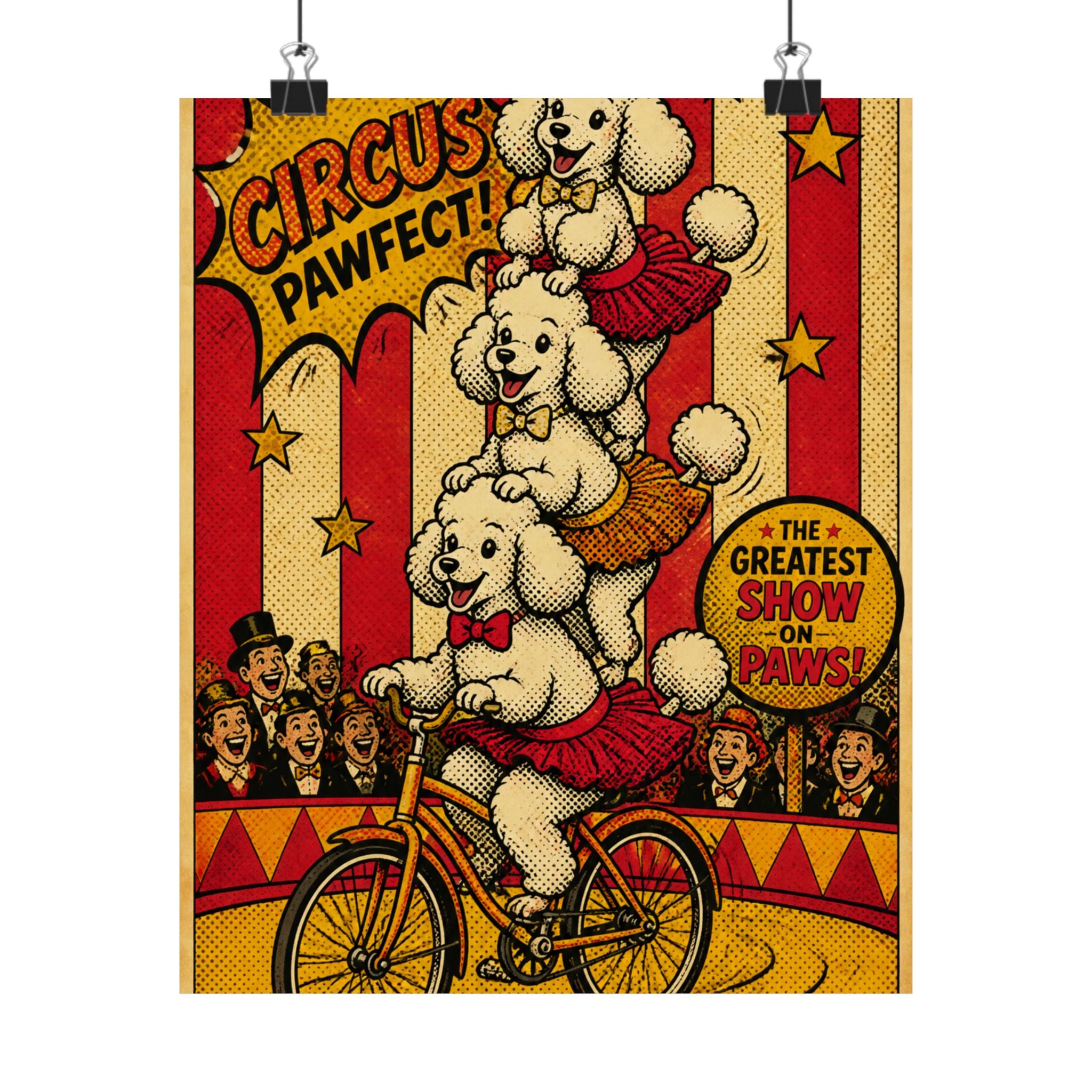 Poodle Stack Bicycle Wall Art Poster 18×24 Pop Art Living Room Decor Maximalist Print