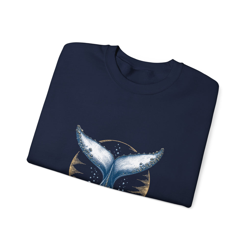 Matching Couple Sweatshirt - Eagle & Whale Matching Couple Comfort Colors Crew Hand-Drawn Art His Hers Anniversary Gift - Design B
