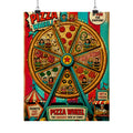 Pizza Ferris Wheel Wall Art Poster 24×36 Pop Art Restaurant Decor Maximalist Print