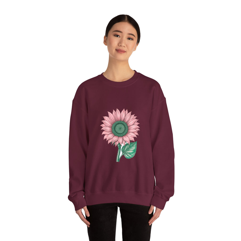 Matching Couple Sweatshirt - Sunflower & Moonflower Matching Couple Crewneck Sweatshirt Vintage Art His Hers Wedding Gift - Design A